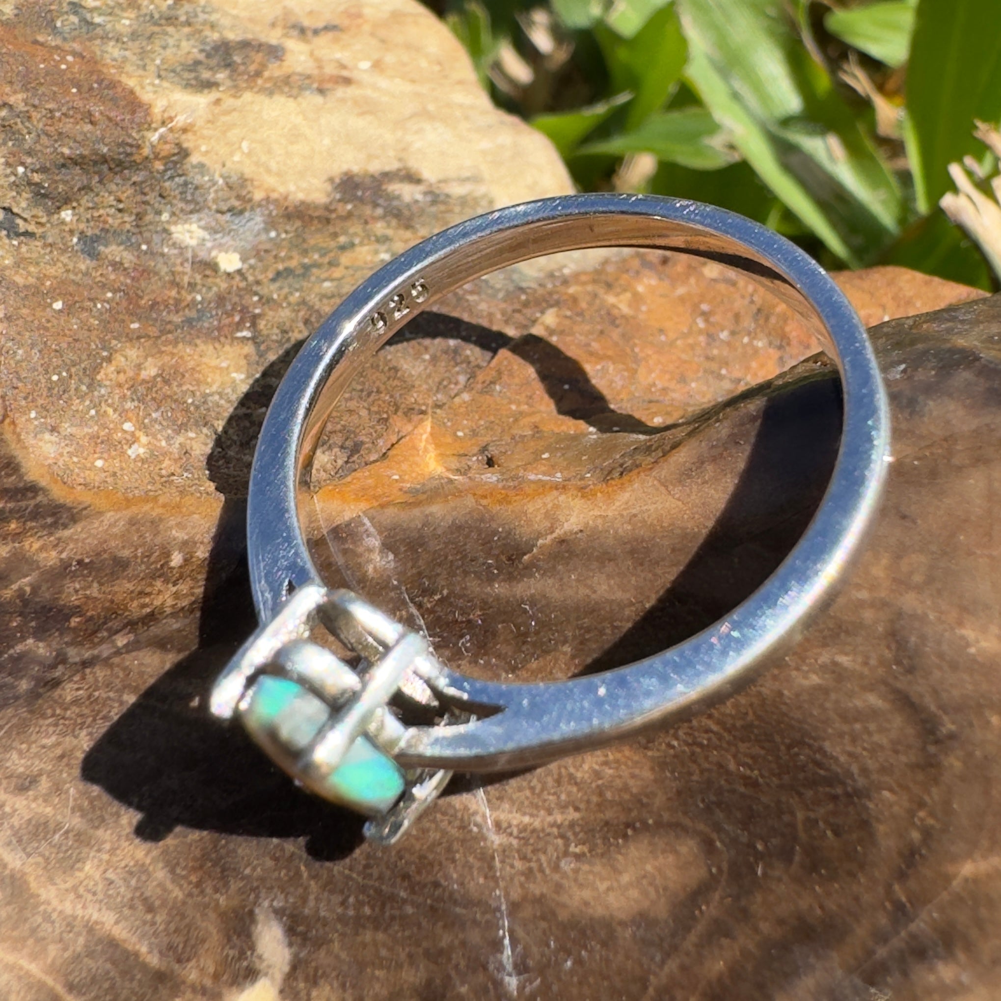 0.6ct Lightning Ridge Opal Ring ~ 'Wanda Beach Blues' | 925 Sterling Silver | Solid Australian Opal