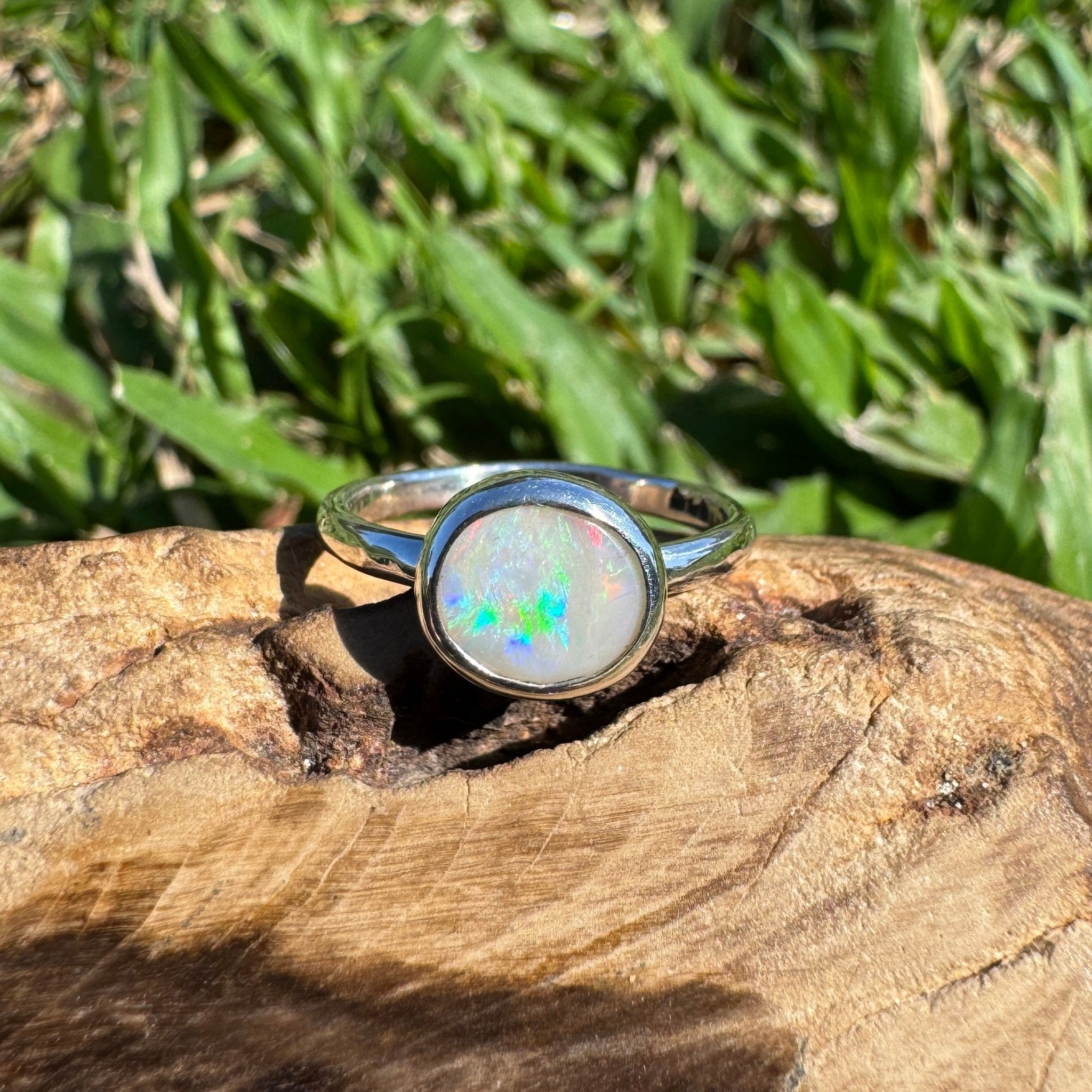 0.76ct Australian Solid Lightning Ridge Opal Silver Ring ~ 'Cape Arnhem Amber' | 925 Sterling Silver | Solid Australian Opal