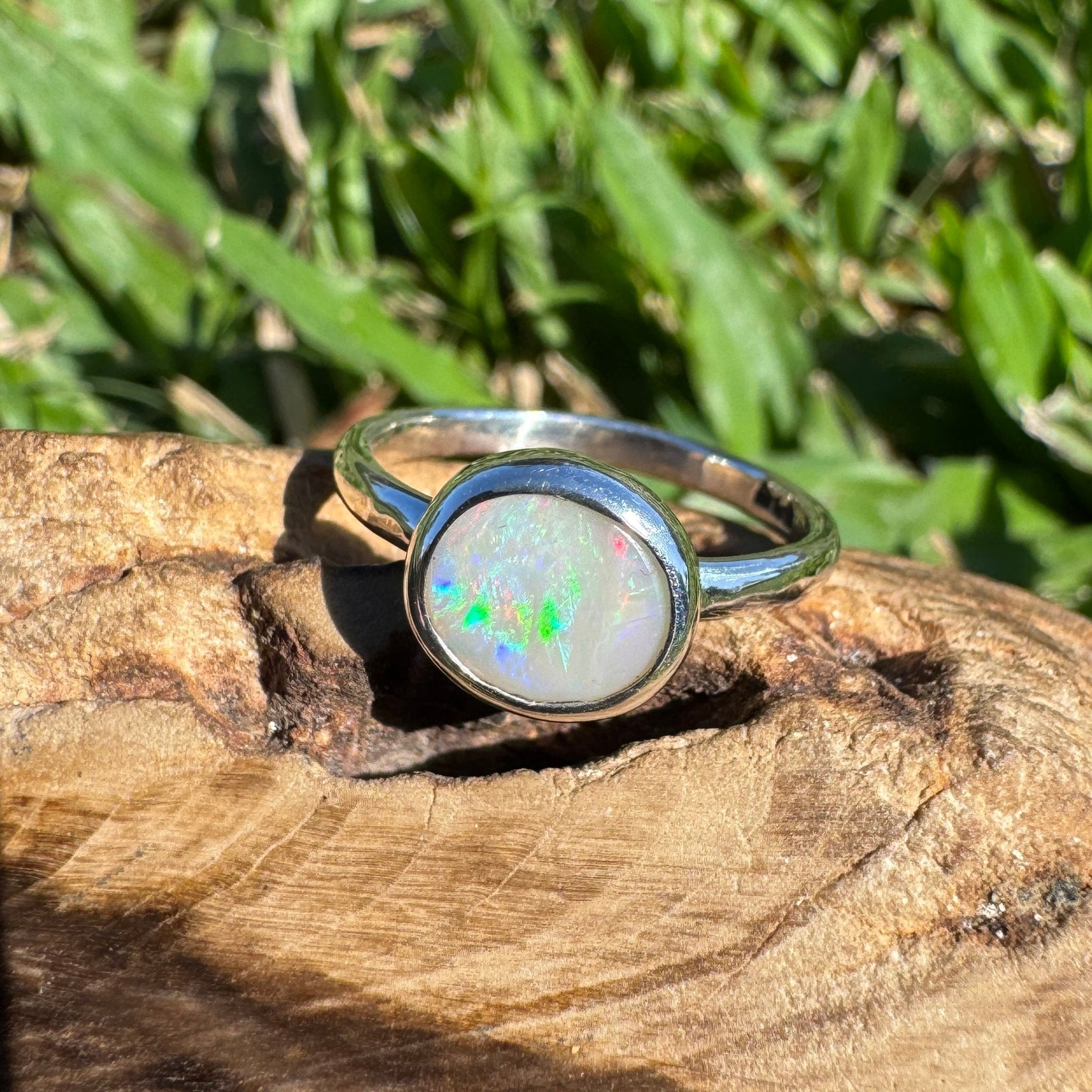 0.76ct Australian Solid Lightning Ridge Opal Silver Ring ~ 'Cape Arnhem Amber' | 925 Sterling Silver | Solid Australian Opal