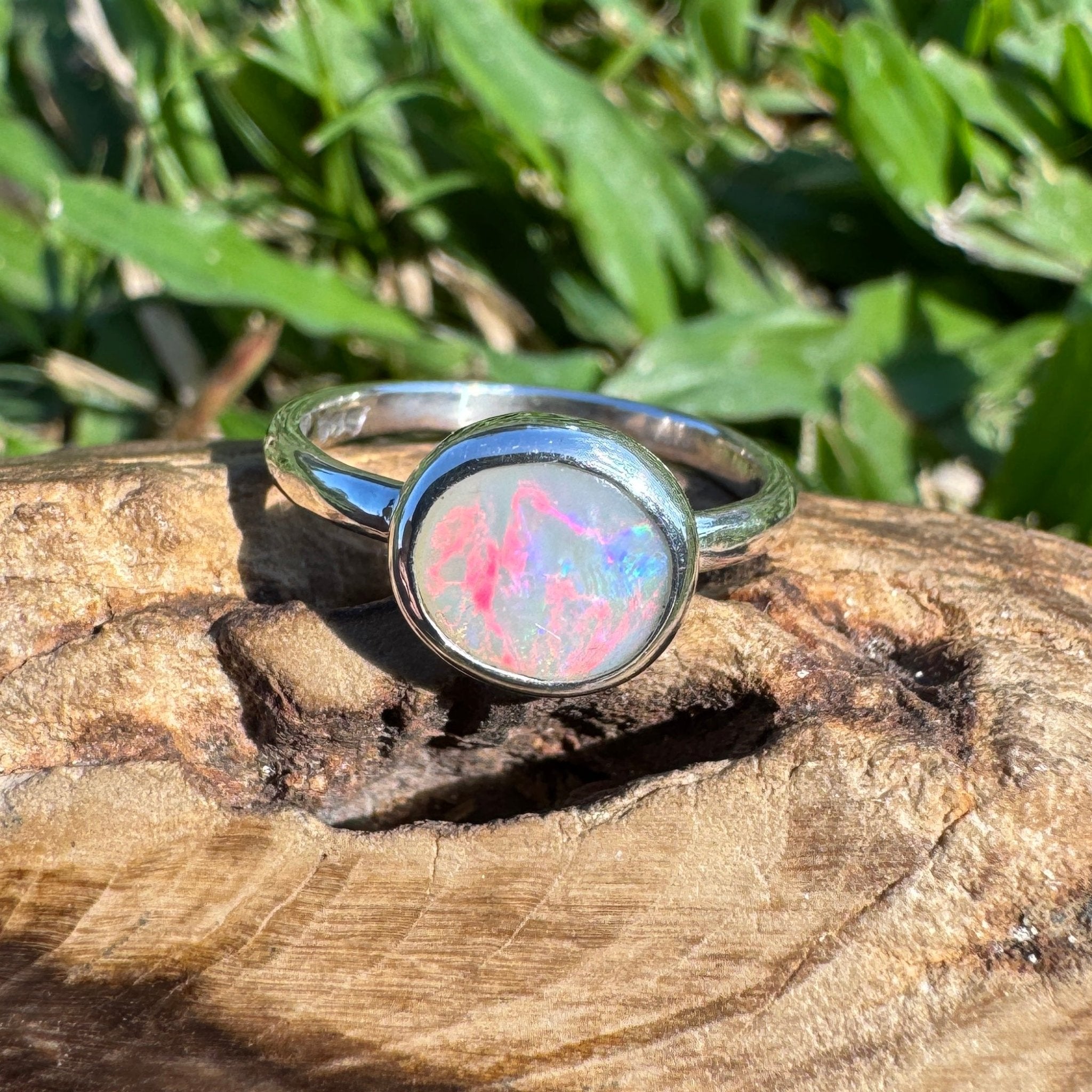 0.76ct Australian Solid Lightning Ridge Opal Silver Ring ~ 'Cape Arnhem Amber' | 925 Sterling Silver | Solid Australian Opal