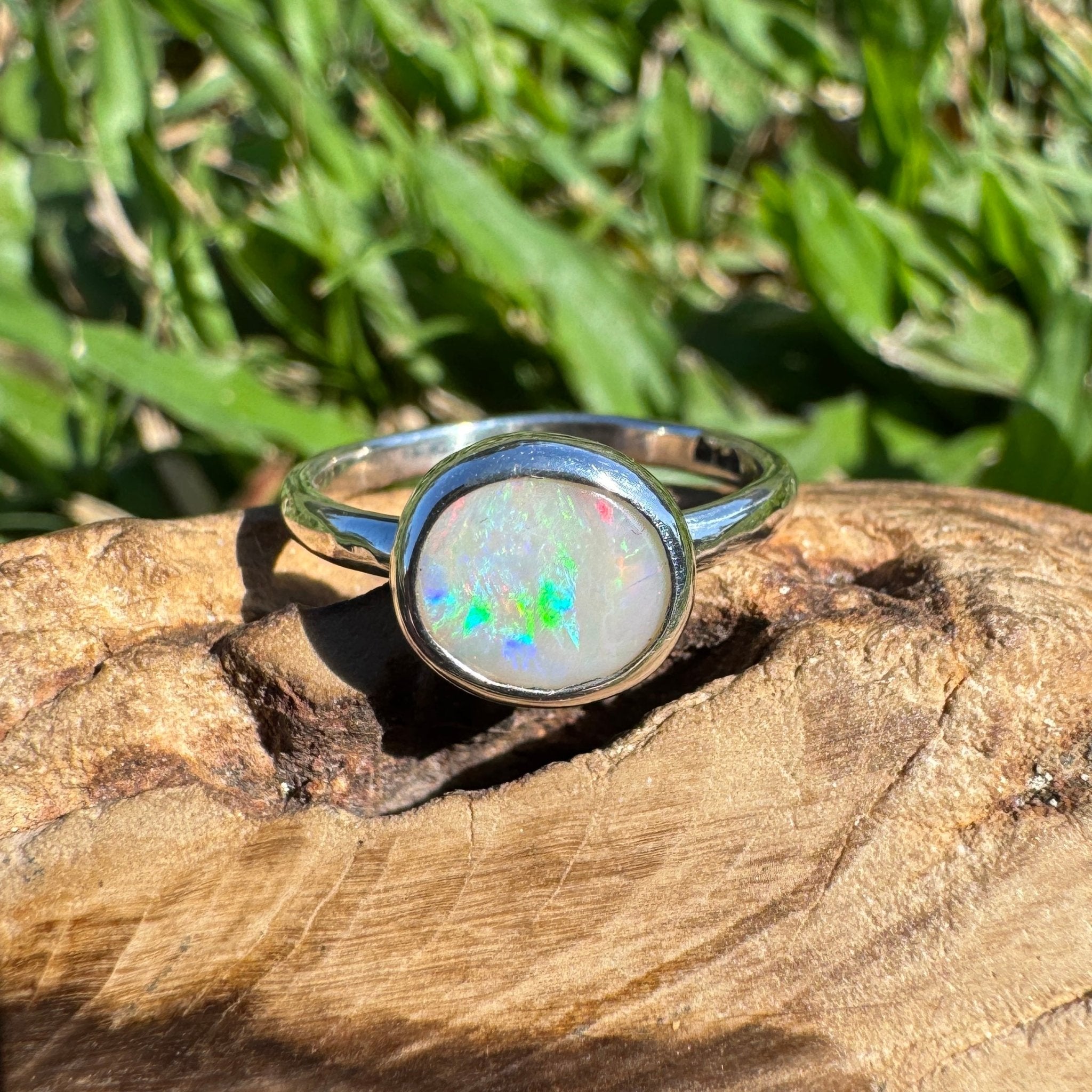 0.76ct Australian Solid Lightning Ridge Opal Silver Ring ~ 'Cape Arnhem Amber' | 925 Sterling Silver | Solid Australian Opal