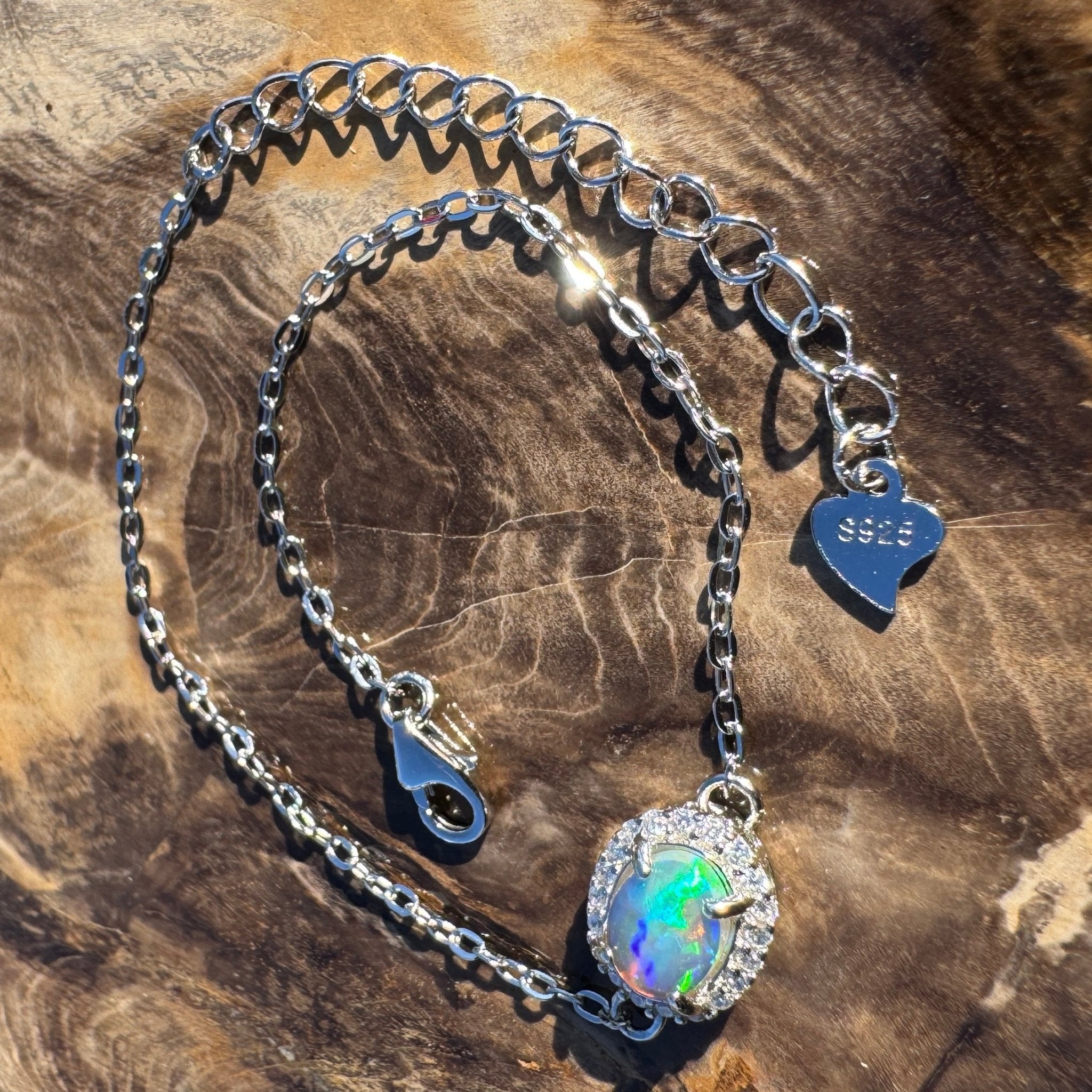 0.7ct Coober Pedy Opal Bracelet ~ 'Carnarvon Gorge Tide' | 925 Sterling Silver | Solid Australian Opal