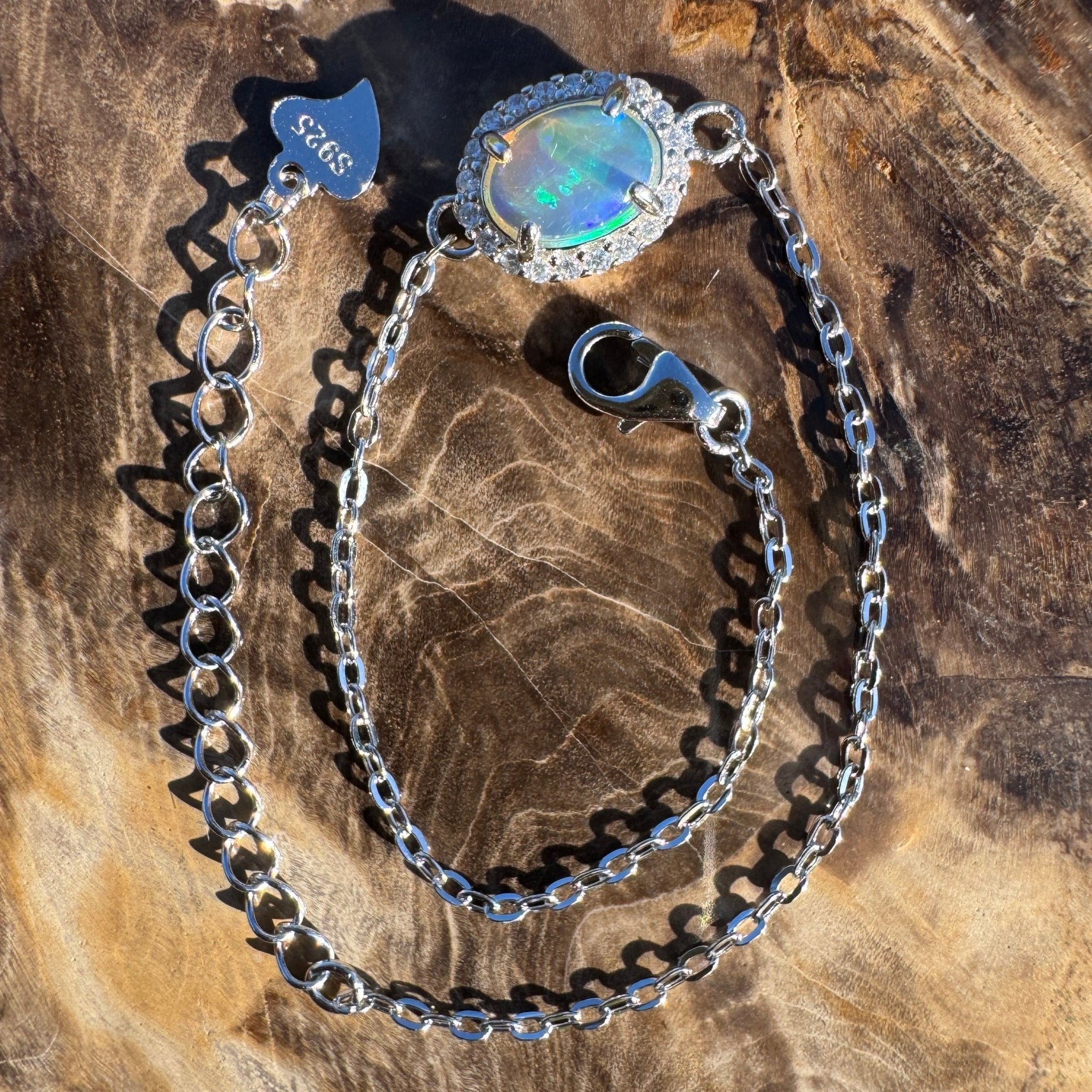 0.7ct Coober Pedy Opal Bracelet ~ 'Carnarvon Gorge Tide' | 925 Sterling Silver | Solid Australian Opal
