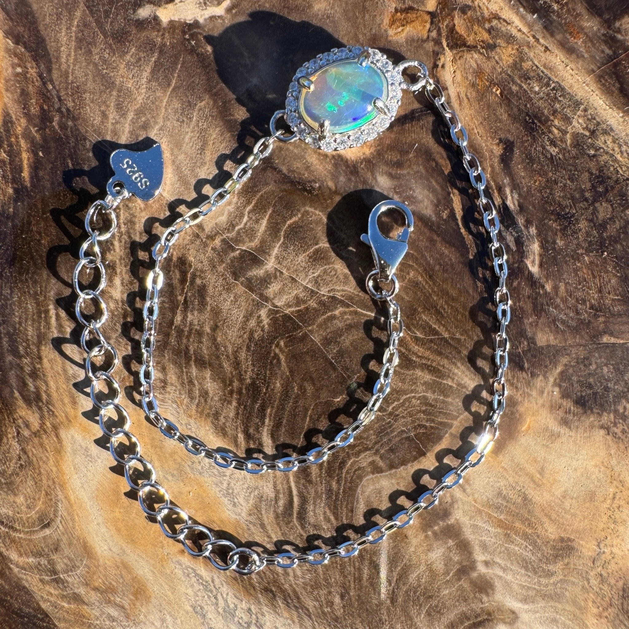 0.7ct Coober Pedy Opal Bracelet ~ 'Carnarvon Gorge Tide' | 925 Sterling Silver | Solid Australian Opal