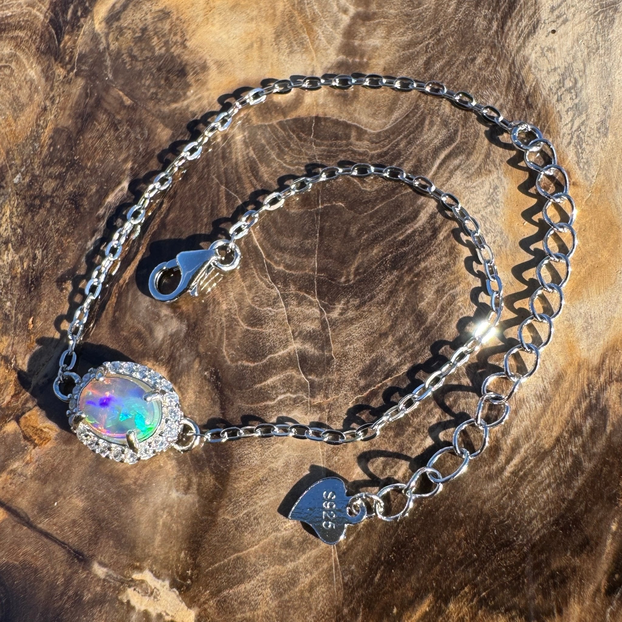 0.7ct Coober Pedy Opal Bracelet ~ 'Carnarvon Gorge Tide' | 925 Sterling Silver | Solid Australian Opal