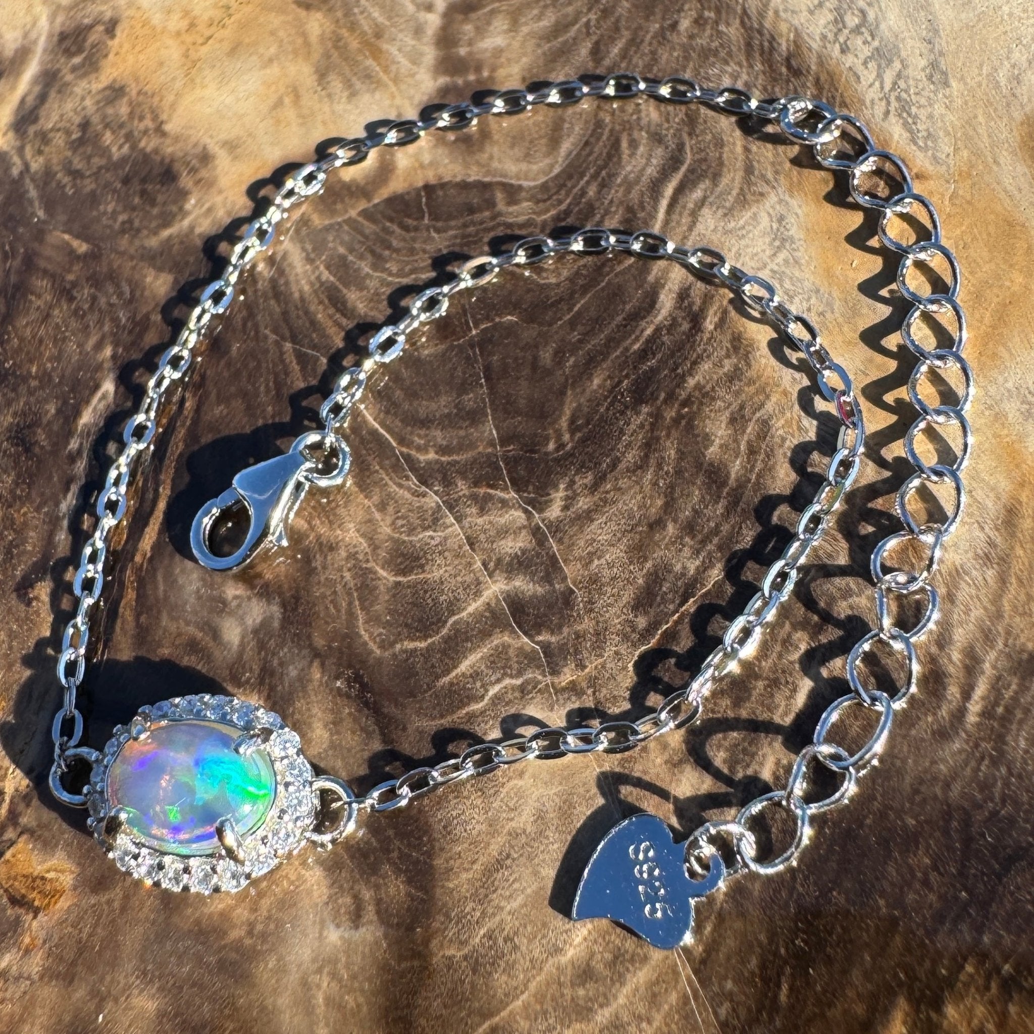 0.7ct Coober Pedy Opal Bracelet ~ 'Carnarvon Gorge Tide' | 925 Sterling Silver | Solid Australian Opal