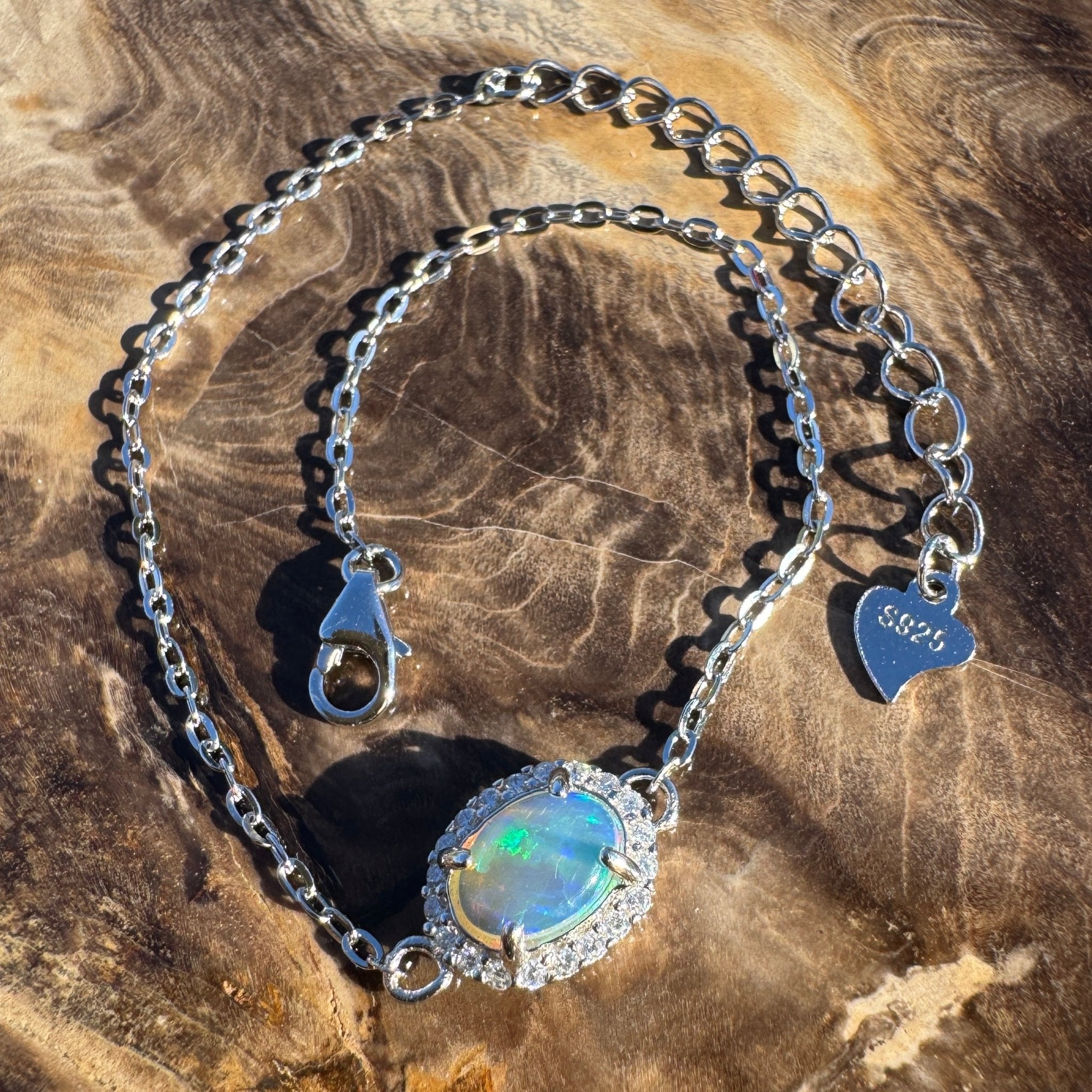 0.7ct Coober Pedy Opal Bracelet ~ 'Carnarvon Gorge Tide' | 925 Sterling Silver | Solid Australian Opal