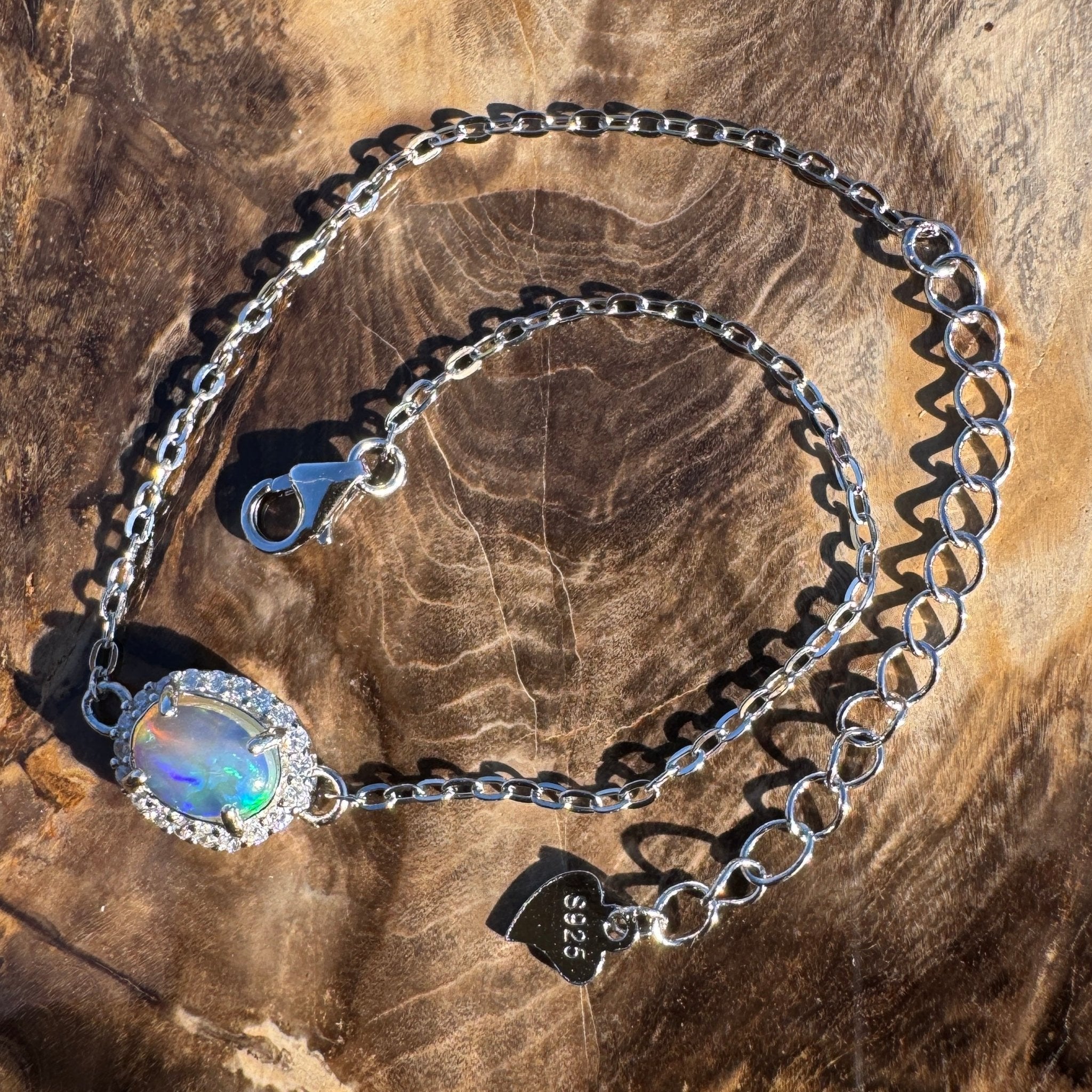 0.7ct Coober Pedy Opal Bracelet ~ 'Carnarvon Gorge Tide' | 925 Sterling Silver | Solid Australian Opal