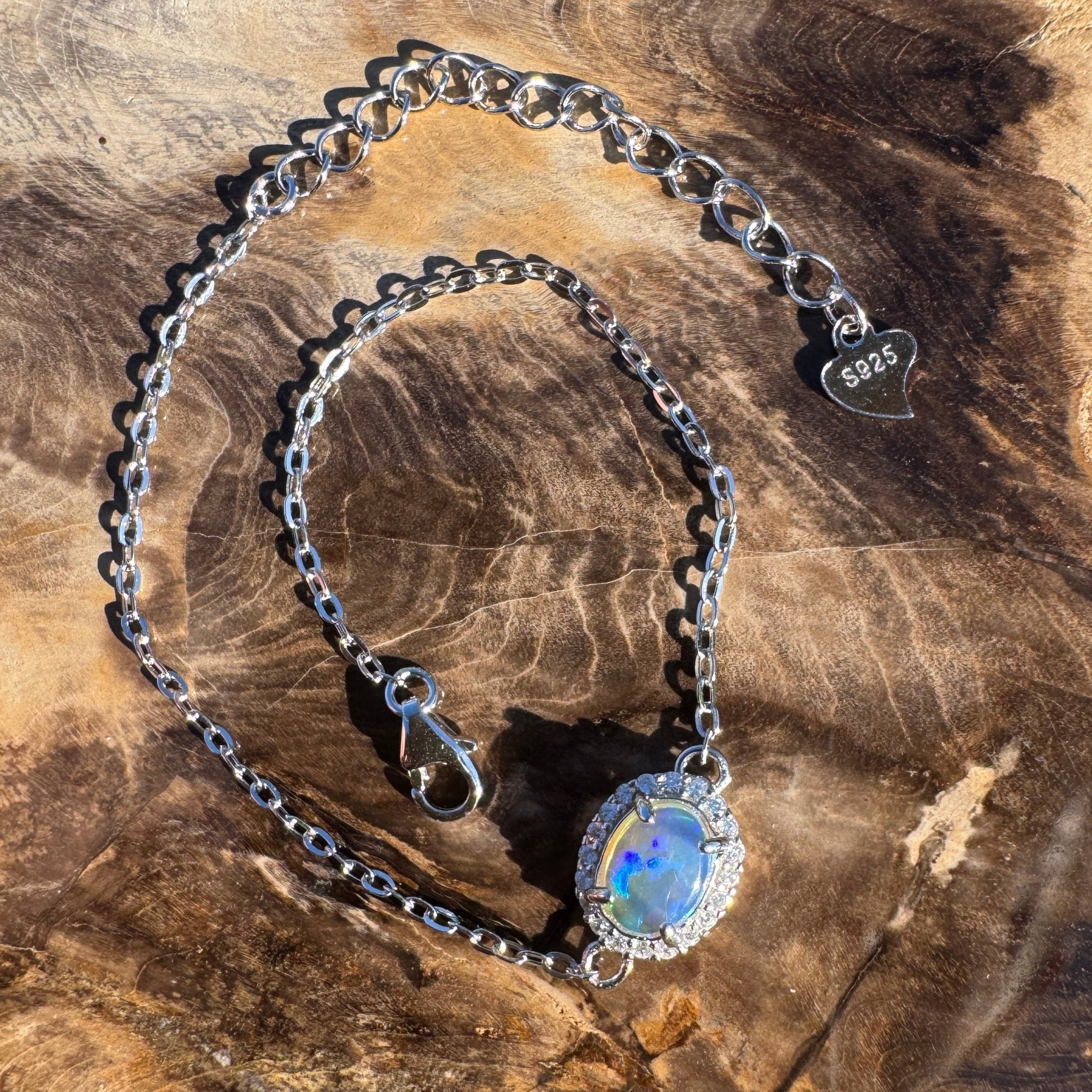 0.7ct Coober Pedy Opal Bracelet ~ 'Carnarvon Gorge Tide' | 925 Sterling Silver | Solid Australian Opal