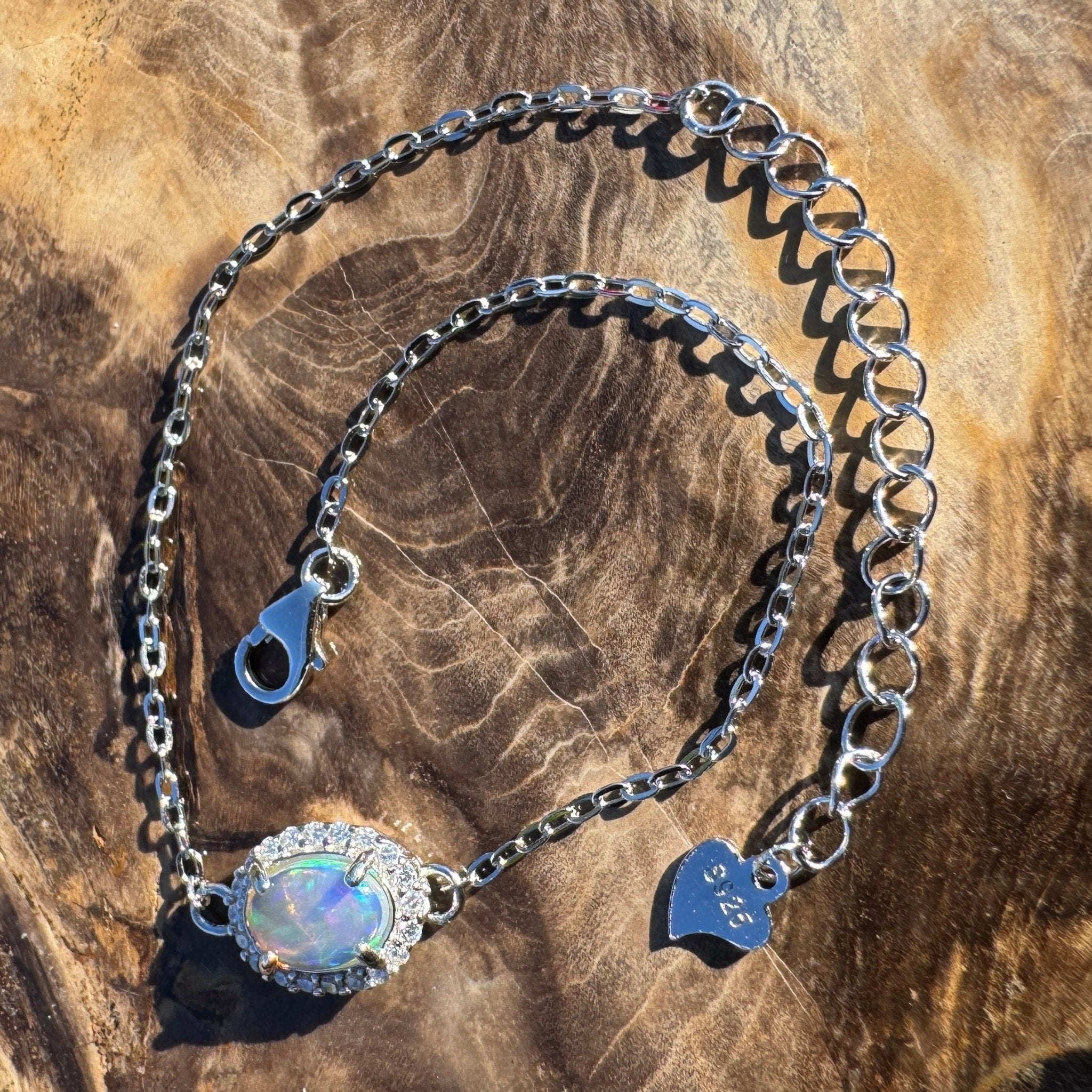 0.7ct Coober Pedy Opal Bracelet ~ 'Carnarvon Gorge Tide' | 925 Sterling Silver | Solid Australian Opal