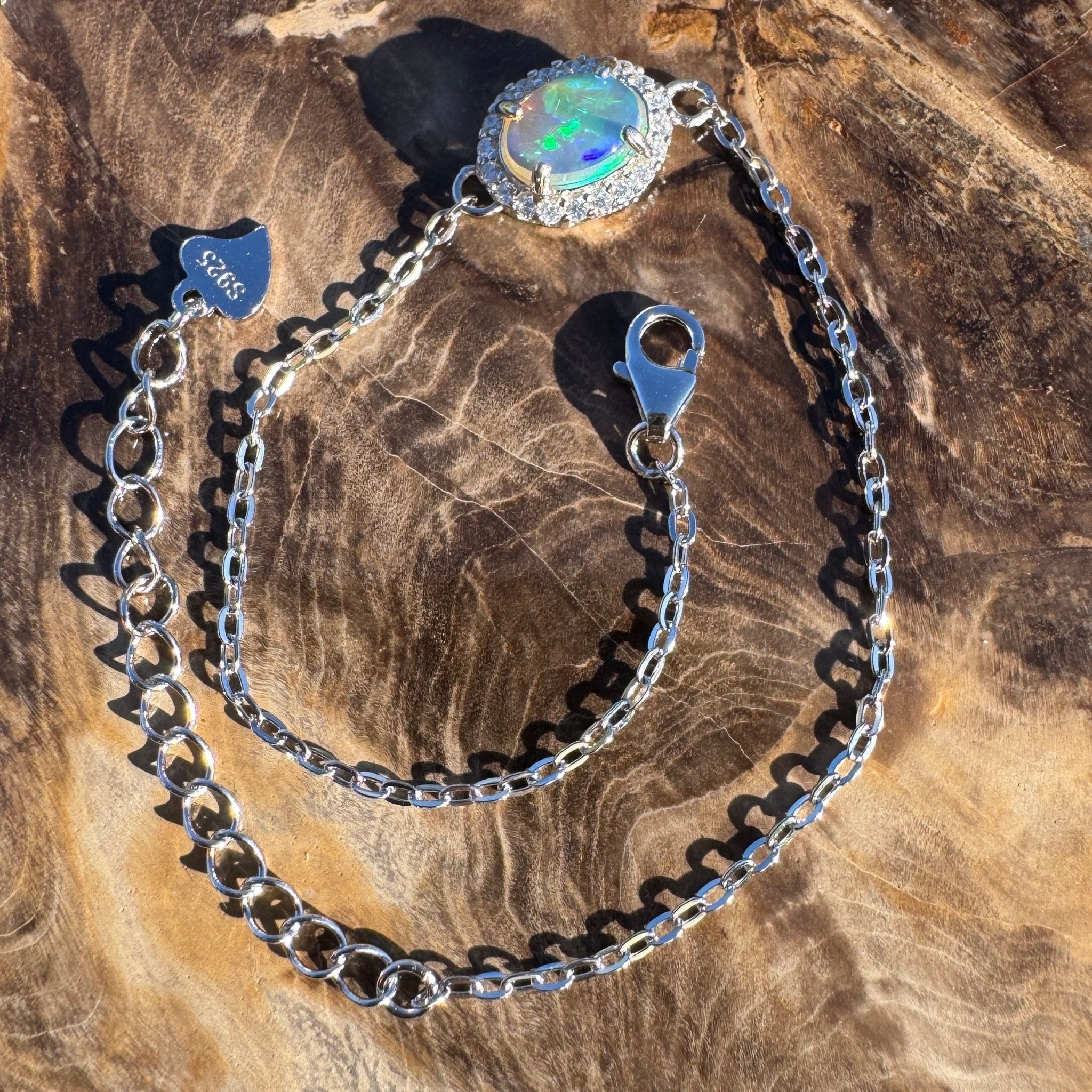 0.7ct Coober Pedy Opal Bracelet ~ 'Carnarvon Gorge Tide' | 925 Sterling Silver | Solid Australian Opal