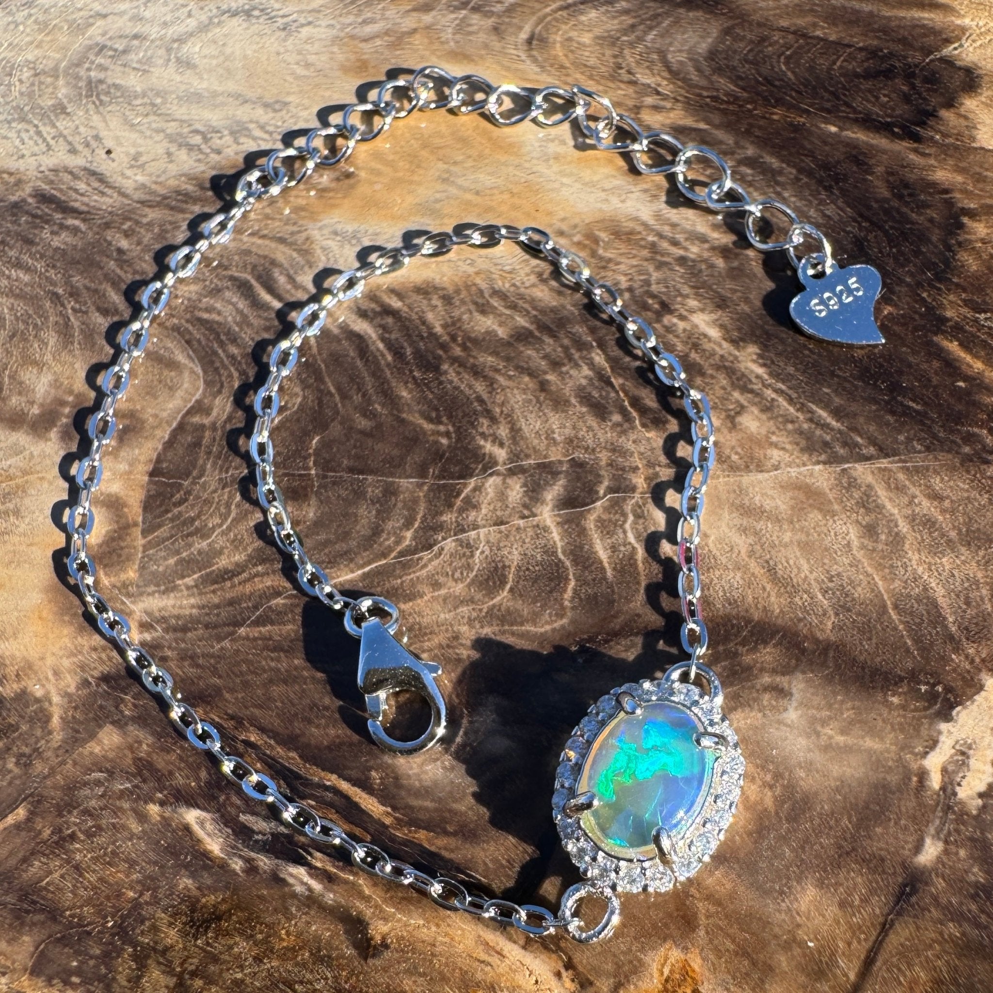 0.7ct Coober Pedy Opal Bracelet ~ 'Carnarvon Gorge Tide' | 925 Sterling Silver | Solid Australian Opal