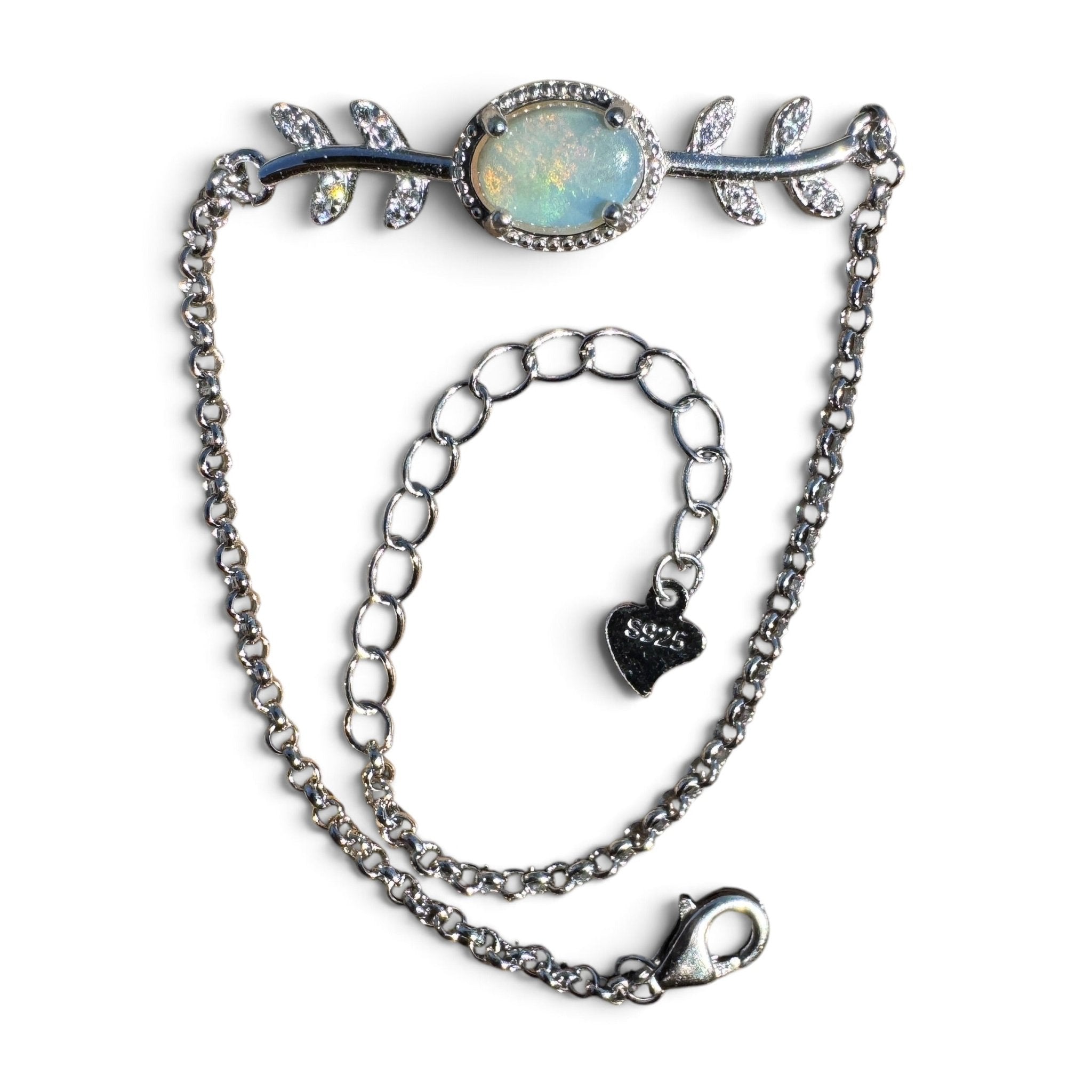 0.7ct Coober Pedy Opal Bracelet ~ 'Marree Red' | 925 Sterling Silver | Solid Australian Opal