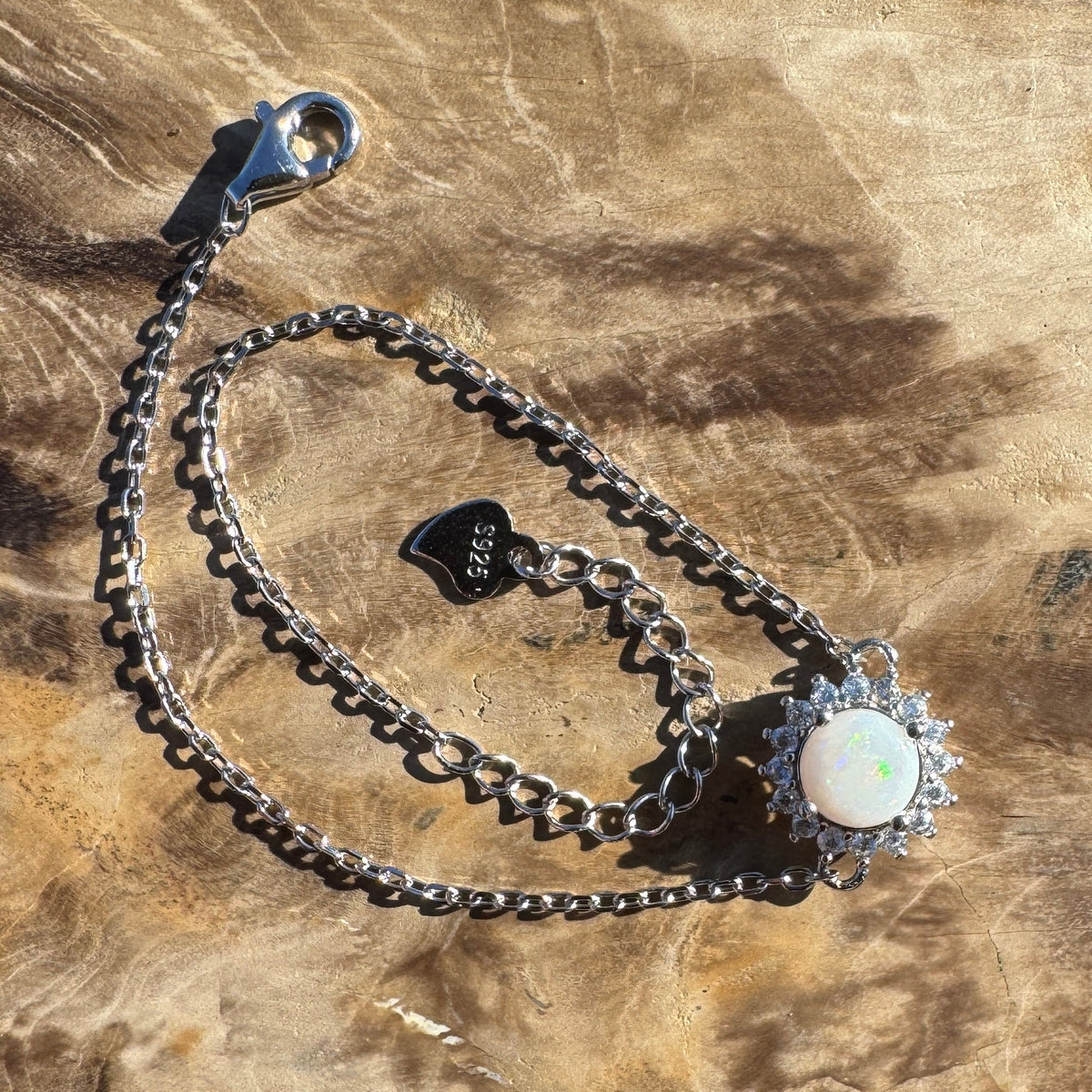 0.7ct Coober Pedy Opal Bracelet ~ 'Tathra Tide' | 925 Sterling Silver | Solid Australian Opal