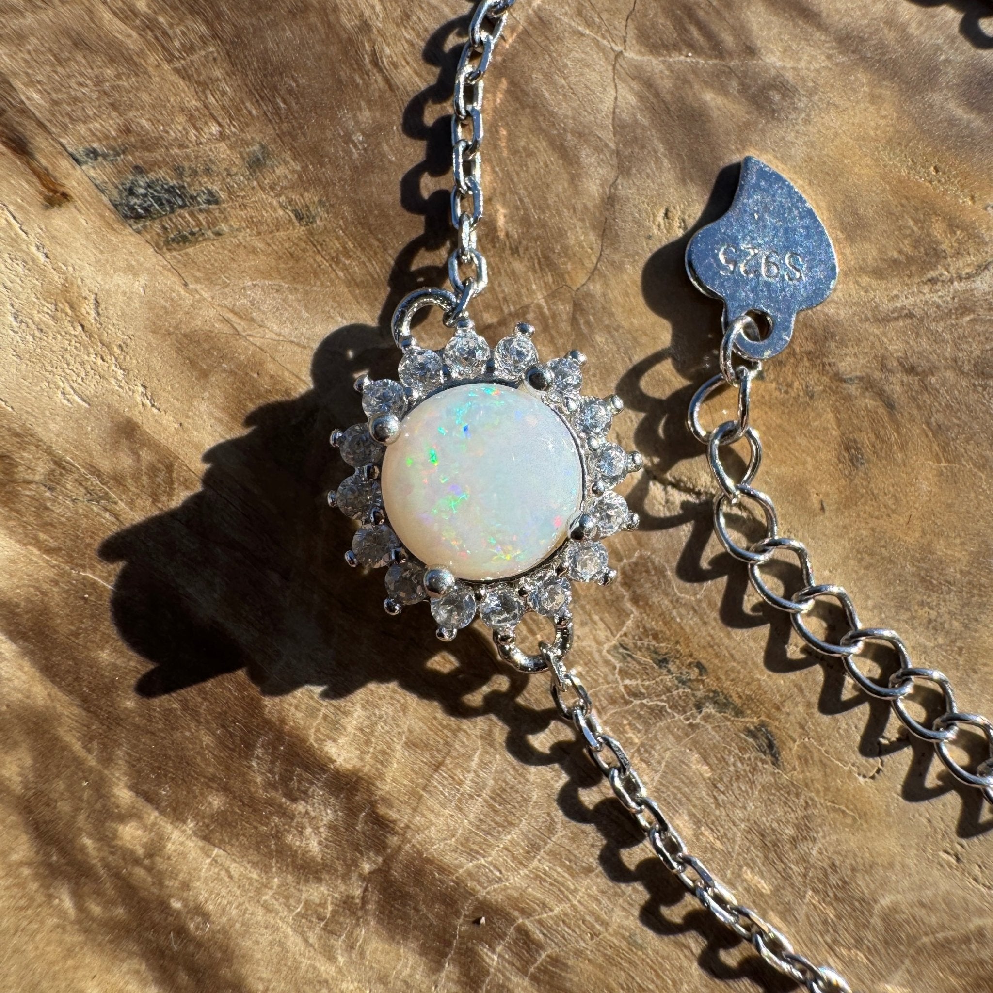 0.7ct Coober Pedy Opal Bracelet ~ 'Terrigal Current' | 925 Sterling Silver | Solid Australian Opal
