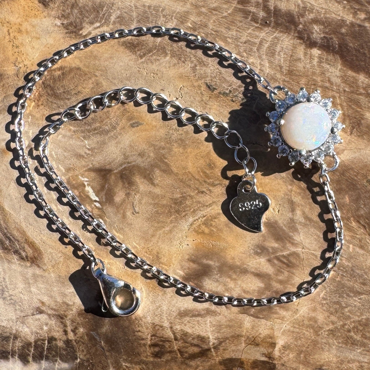 0.7ct Coober Pedy Opal Bracelet ~ 'Terrigal Current' | 925 Sterling Silver | Solid Australian Opal