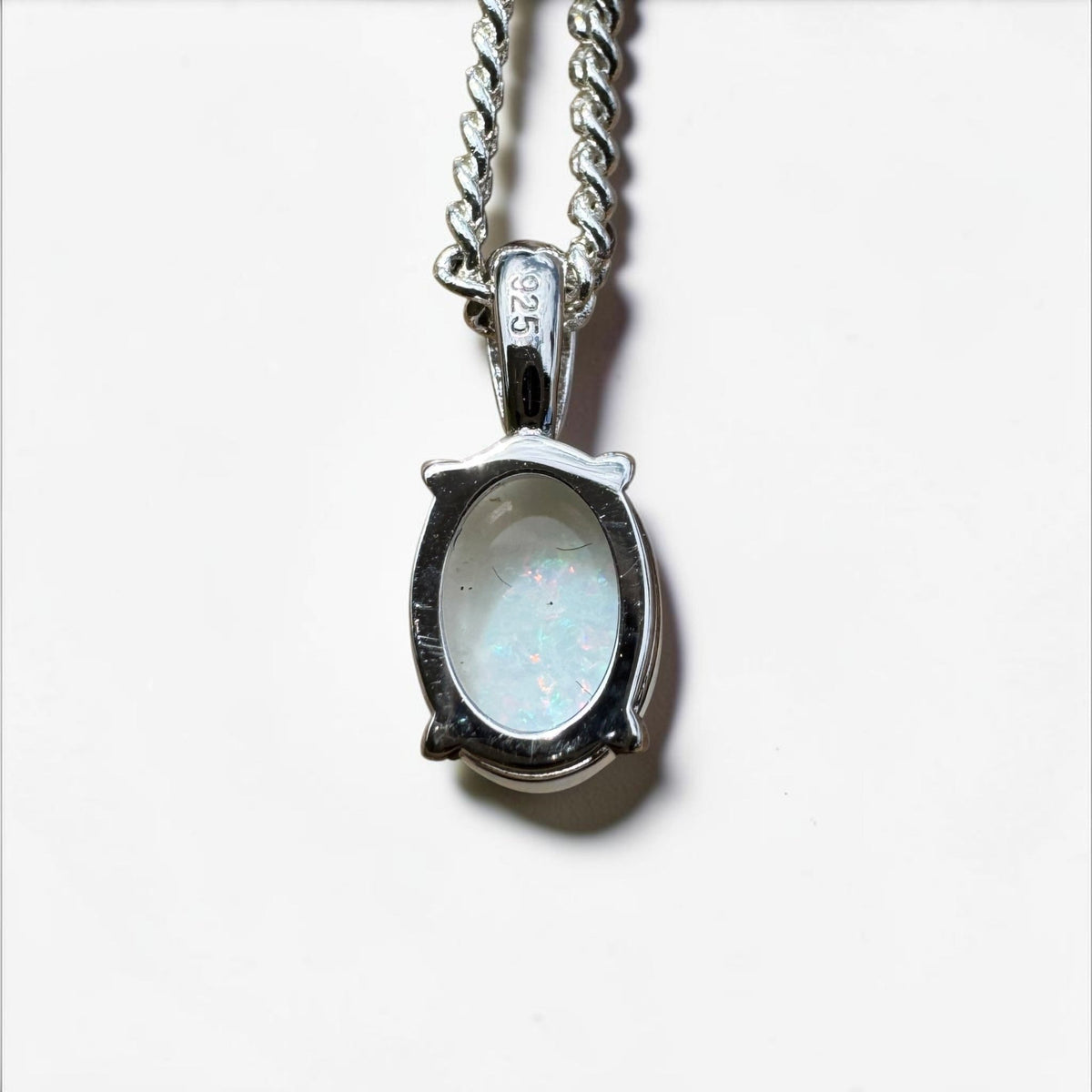 0.7ct Coober Pedy Opal Pendant Necklace ~ 'Beechworth Gleam' | 925 Sterling Silver | Solid Australian Opal