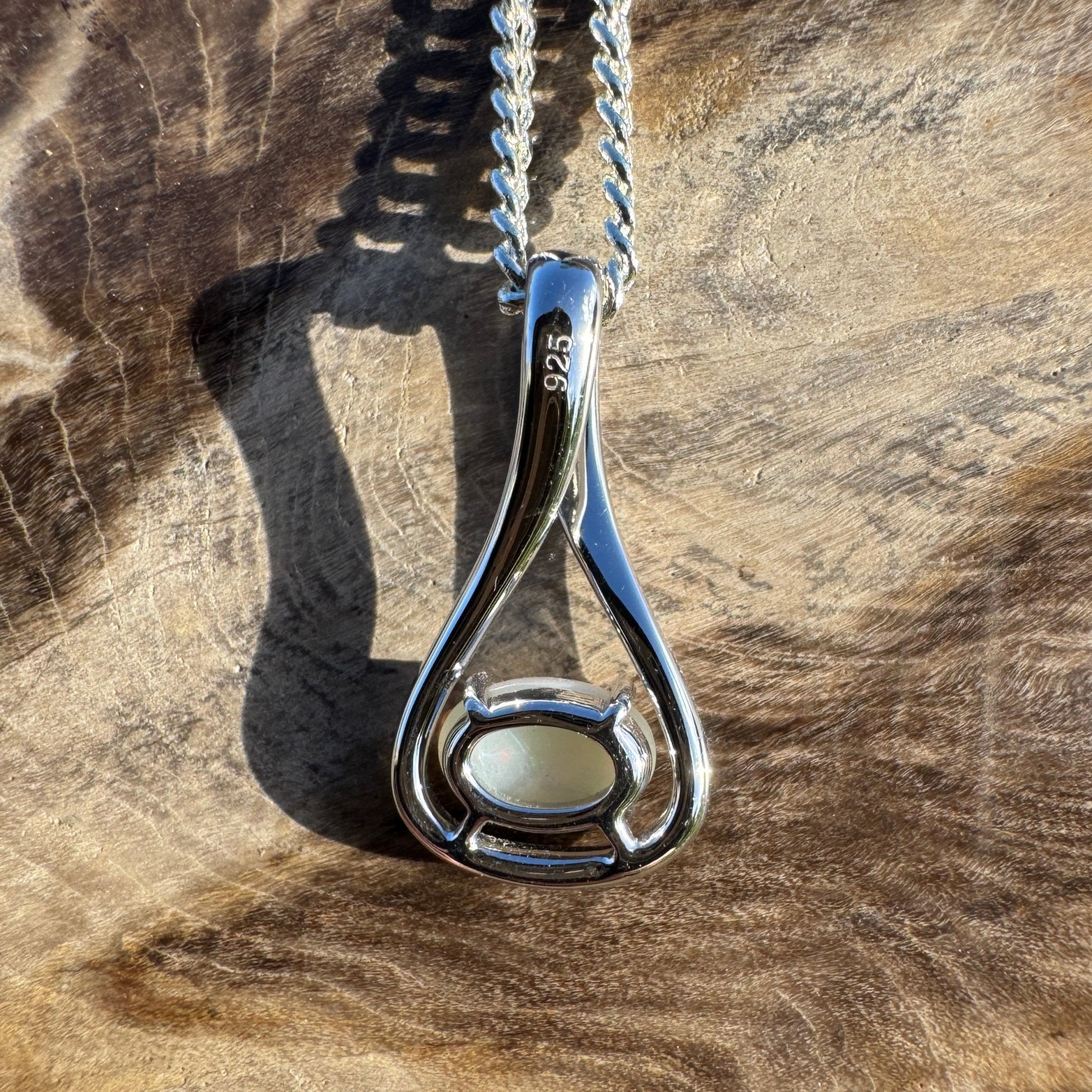 0.7ct Coober Pedy Opal Pendant Necklace ~ 'Broome Radiance' | 925 Sterling Silver | Solid Australian Opal