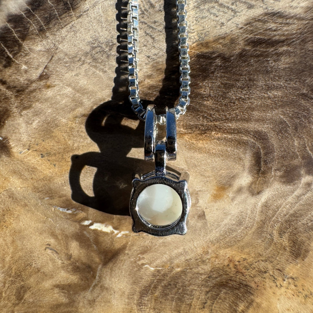 0.7ct Coober Pedy Opal Pendant Necklace ~ 'Kalbarri Glow' | 925 Sterling Silver | Solid Australian Opal