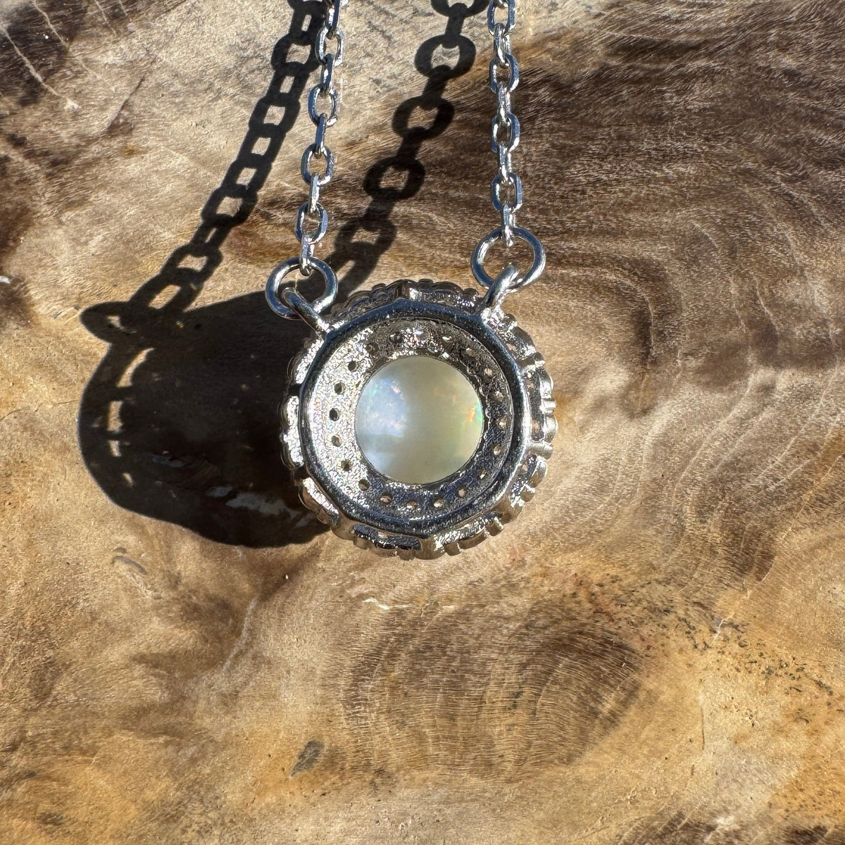 0.7ct Coober Pedy Opal Pendant Necklace ~ 'Portsea Prism' | 925 Sterling Silver | Solid Australian Opal