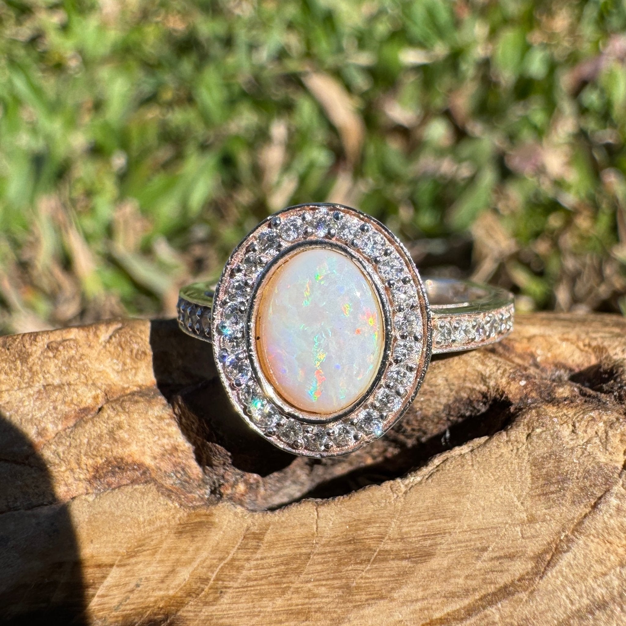 0.7ct Coober Pedy Opal Ring ~ 'Wilsons Prom Freeform' | 925 Sterling Silver | Solid Australian Opal