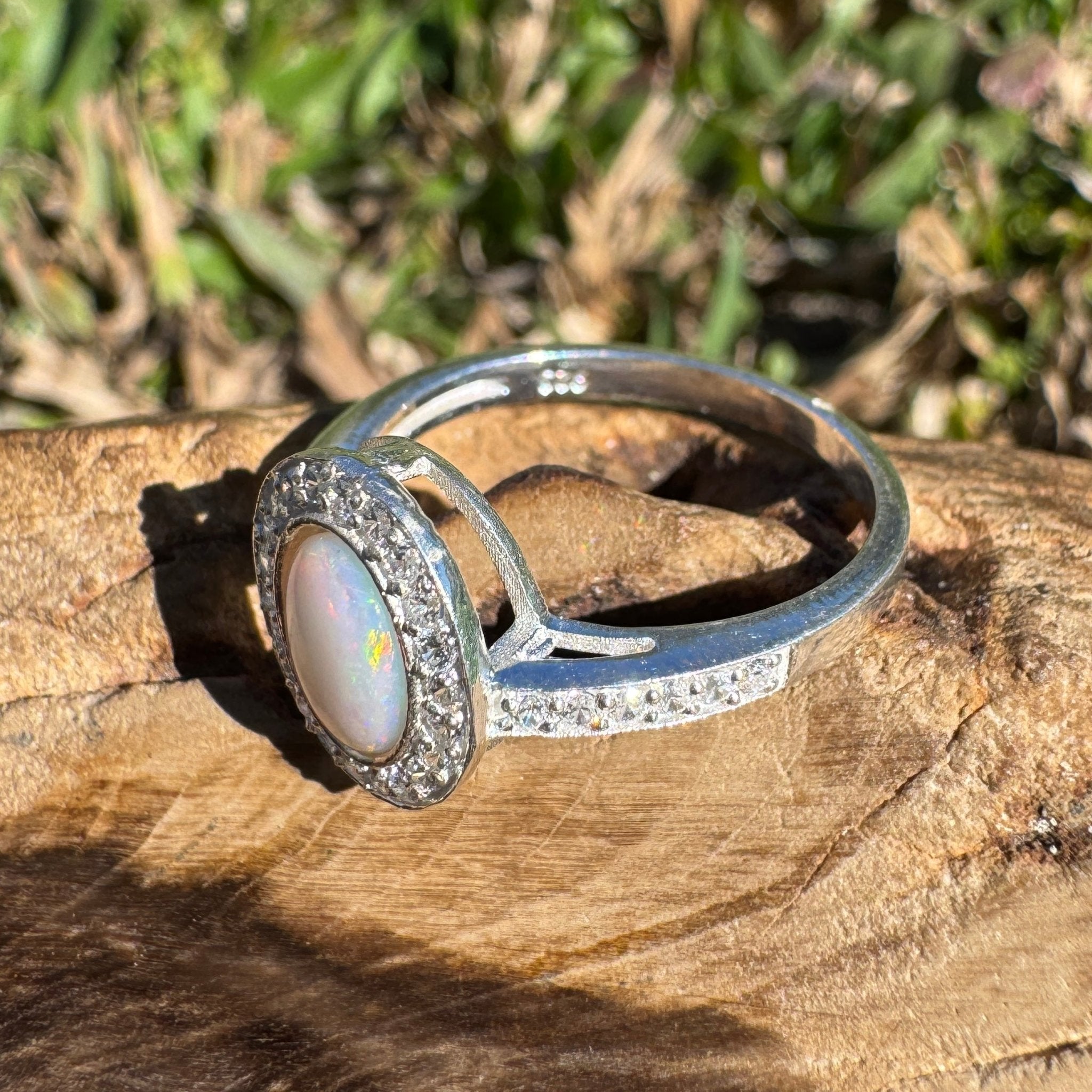 0.7ct Coober Pedy Opal Ring ~ 'Wilsons Prom Freeform' | 925 Sterling Silver | Solid Australian Opal