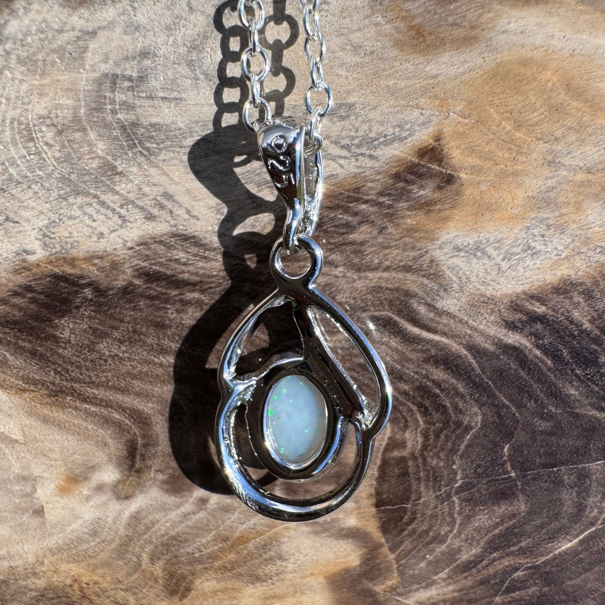 0.7ct Lightning Ridge Opal Pendant Necklace ~ 'Tidal River Blues' | 925 Sterling Silver | Solid Australian Opal