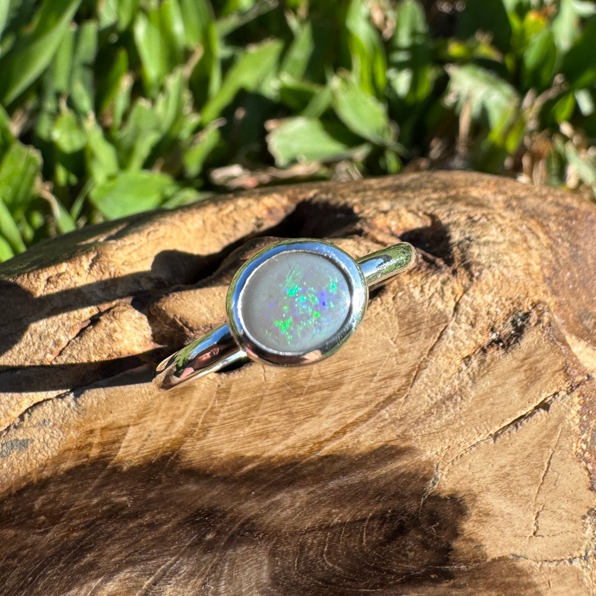 0.7ct Lightning Ridge Opal Ring ~ 'Otway Glow' | 925 Sterling Silver | Solid Australian Opal