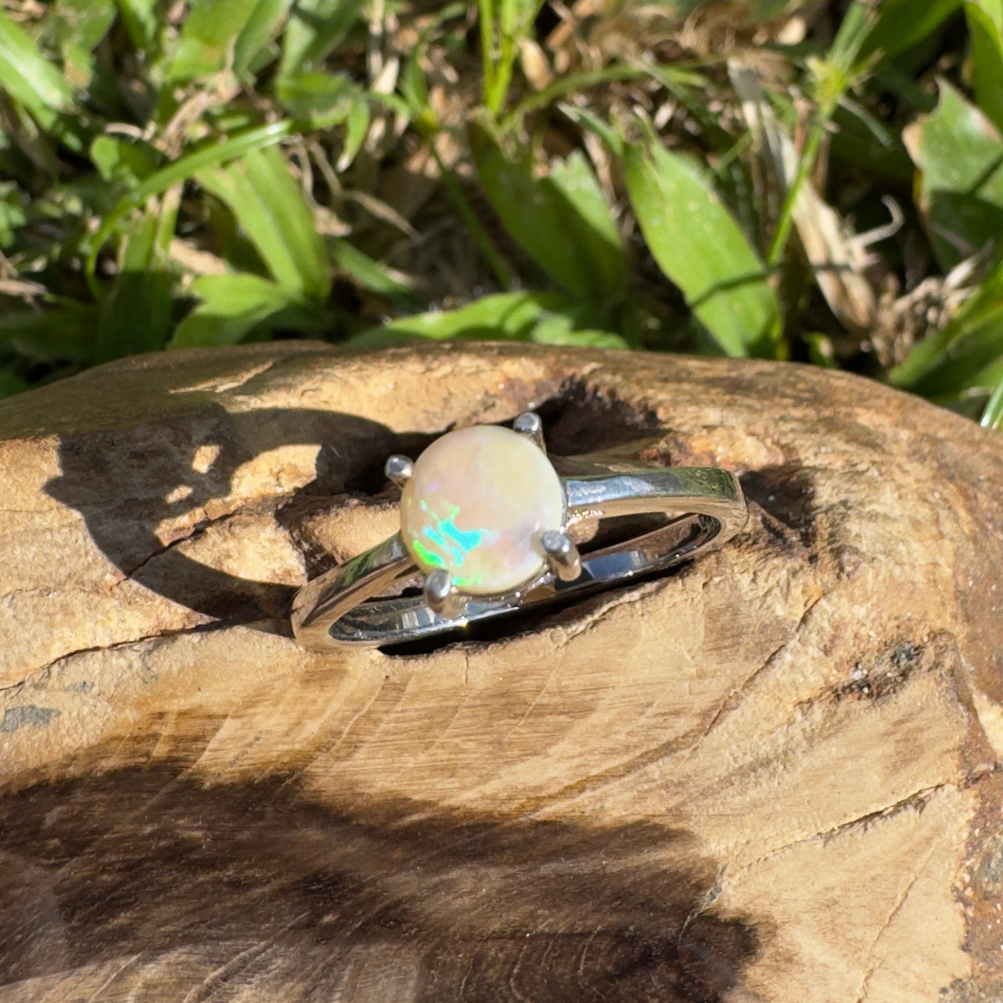 0.7ct Lightning Ridge Opal Ring ~ 'Trinity Tide Light' | 925 Sterling Silver | Solid Australian Opal