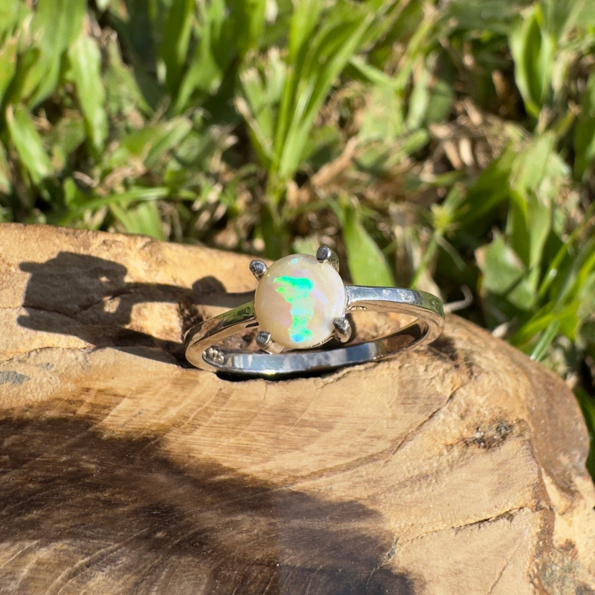 0.7ct Lightning Ridge Opal Ring ~ 'Trinity Tide Light' | 925 Sterling Silver | Solid Australian Opal