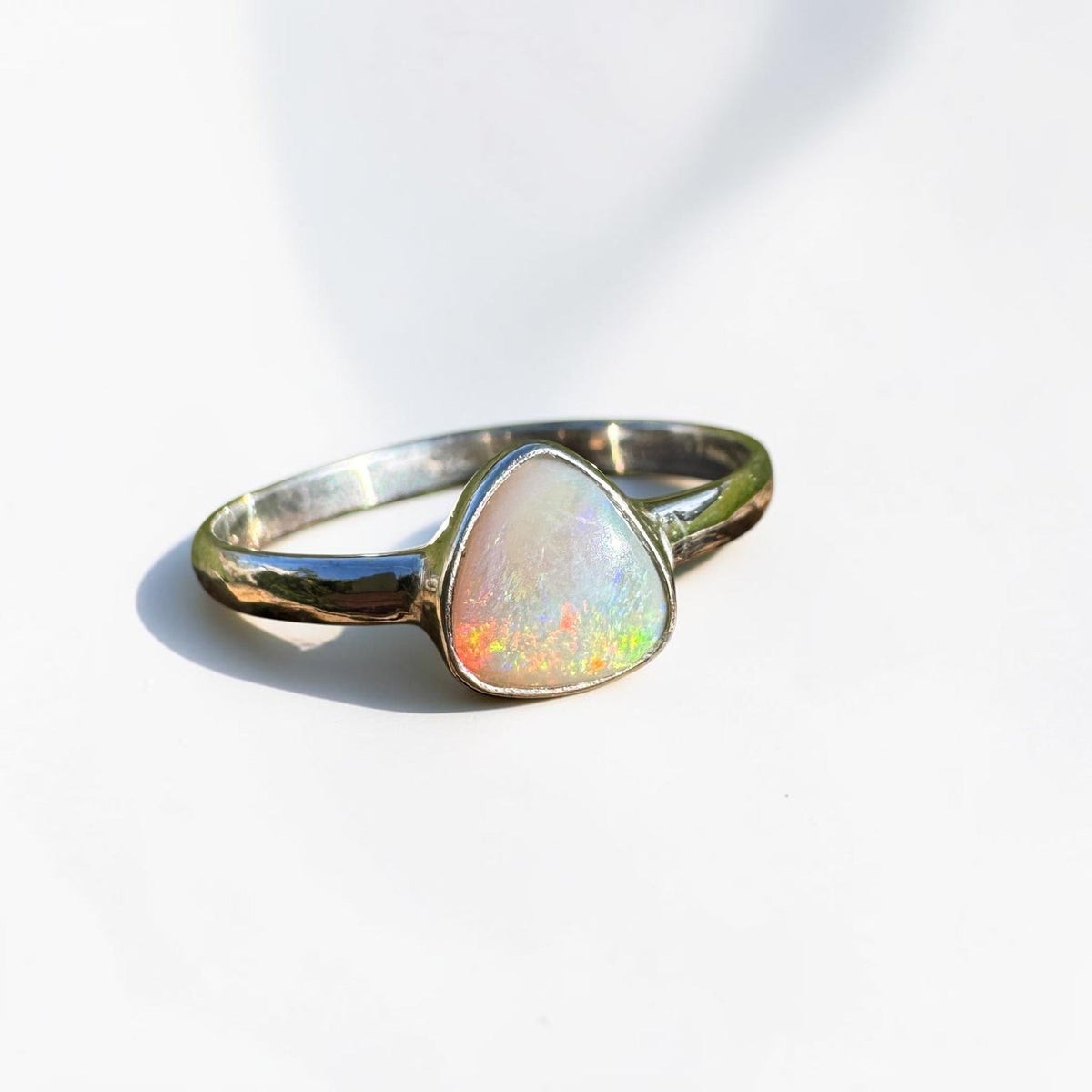 0.7ct Lightning Ridge Opal Ring ~ 'Woolgoolga Ember' | 925 Sterling Silver | Solid Australian Opal