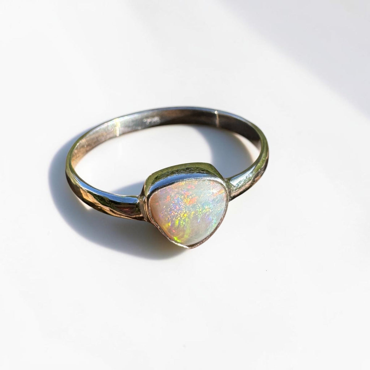 0.7ct Lightning Ridge Opal Ring ~ 'Woolgoolga Ember' | 925 Sterling Silver | Solid Australian Opal