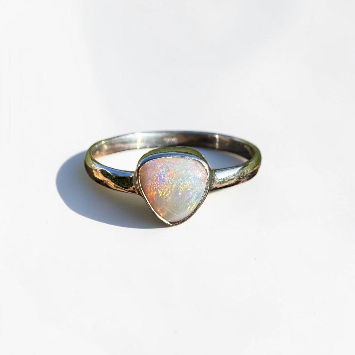 0.7ct Lightning Ridge Opal Ring ~ 'Woolgoolga Ember' | 925 Sterling Silver | Solid Australian Opal