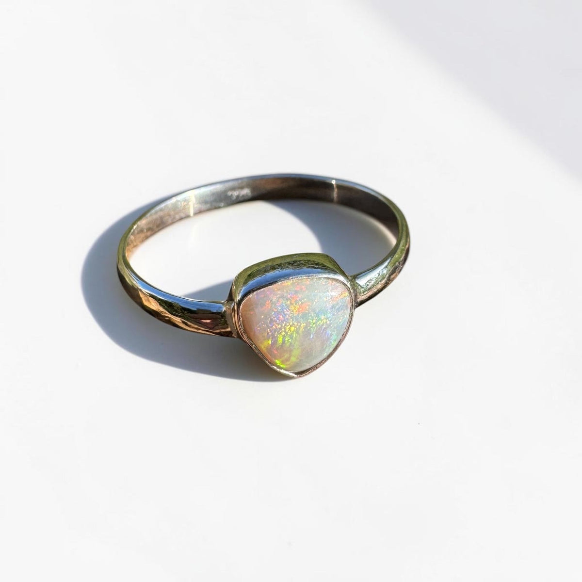 0.7ct Lightning Ridge Opal Ring ~ 'Woolgoolga Ember' | 925 Sterling Silver | Solid Australian Opal