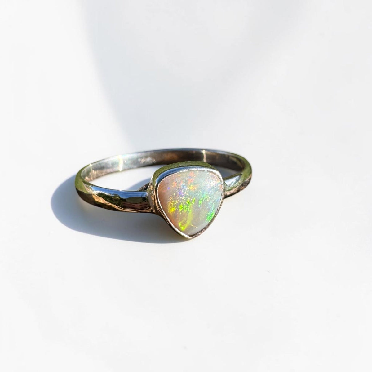 0.7ct Lightning Ridge Opal Ring ~ 'Woolgoolga Ember' | 925 Sterling Silver | Solid Australian Opal