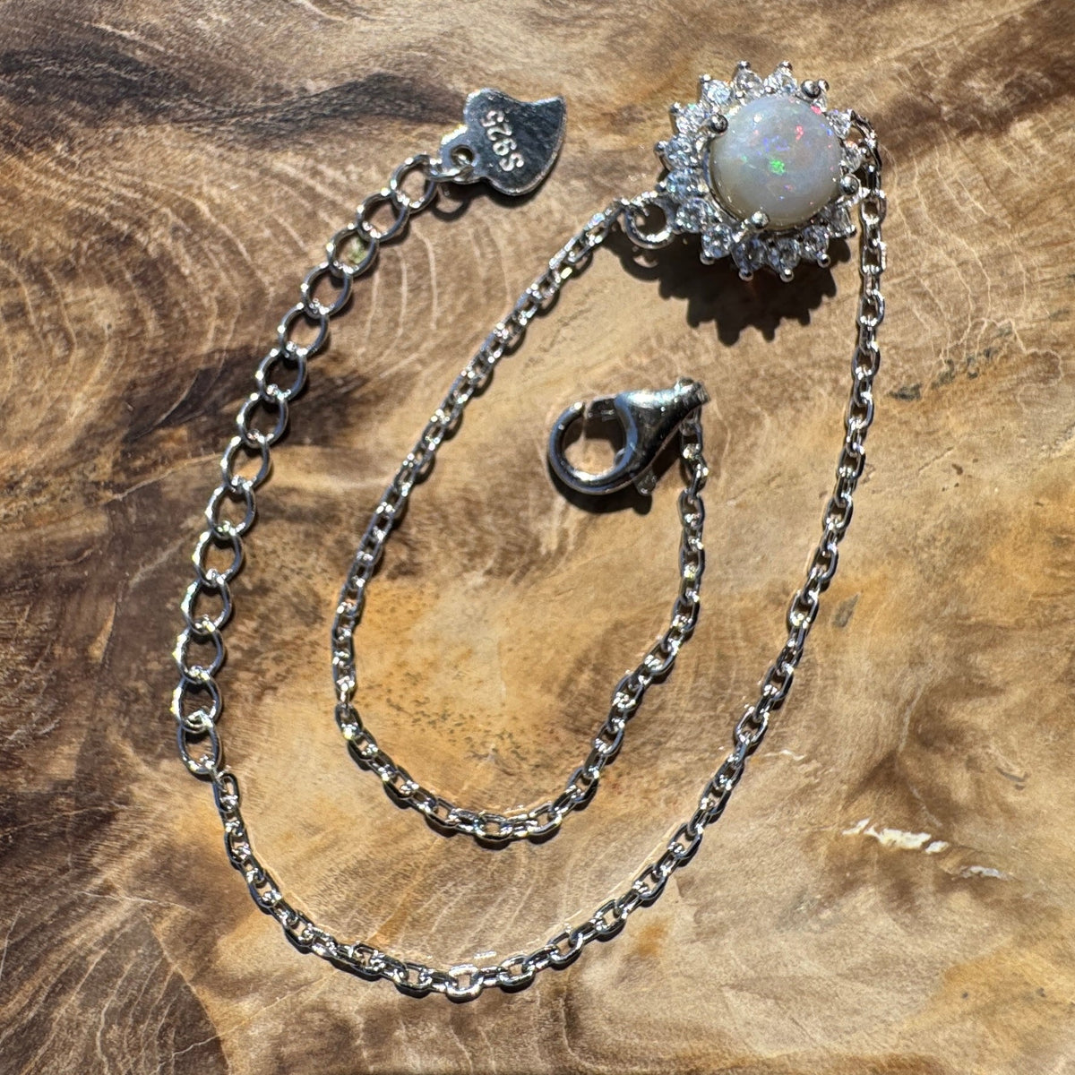 0.8ct Coober Pedy Opal Bracelet ~ 'Arckaringa Ochre Bloom' | 925 Sterling Silver | Solid Australian Opal