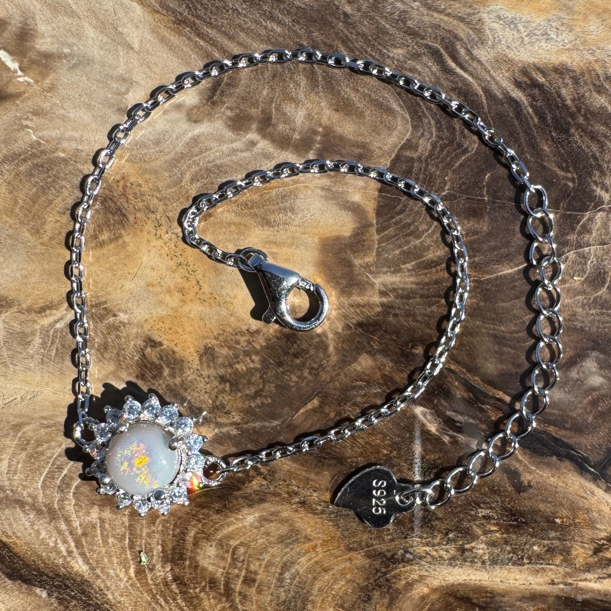 0.8ct Coober Pedy Opal Bracelet ~ 'Arkaroola Ochre' | 925 Sterling Silver | Solid Australian Opal