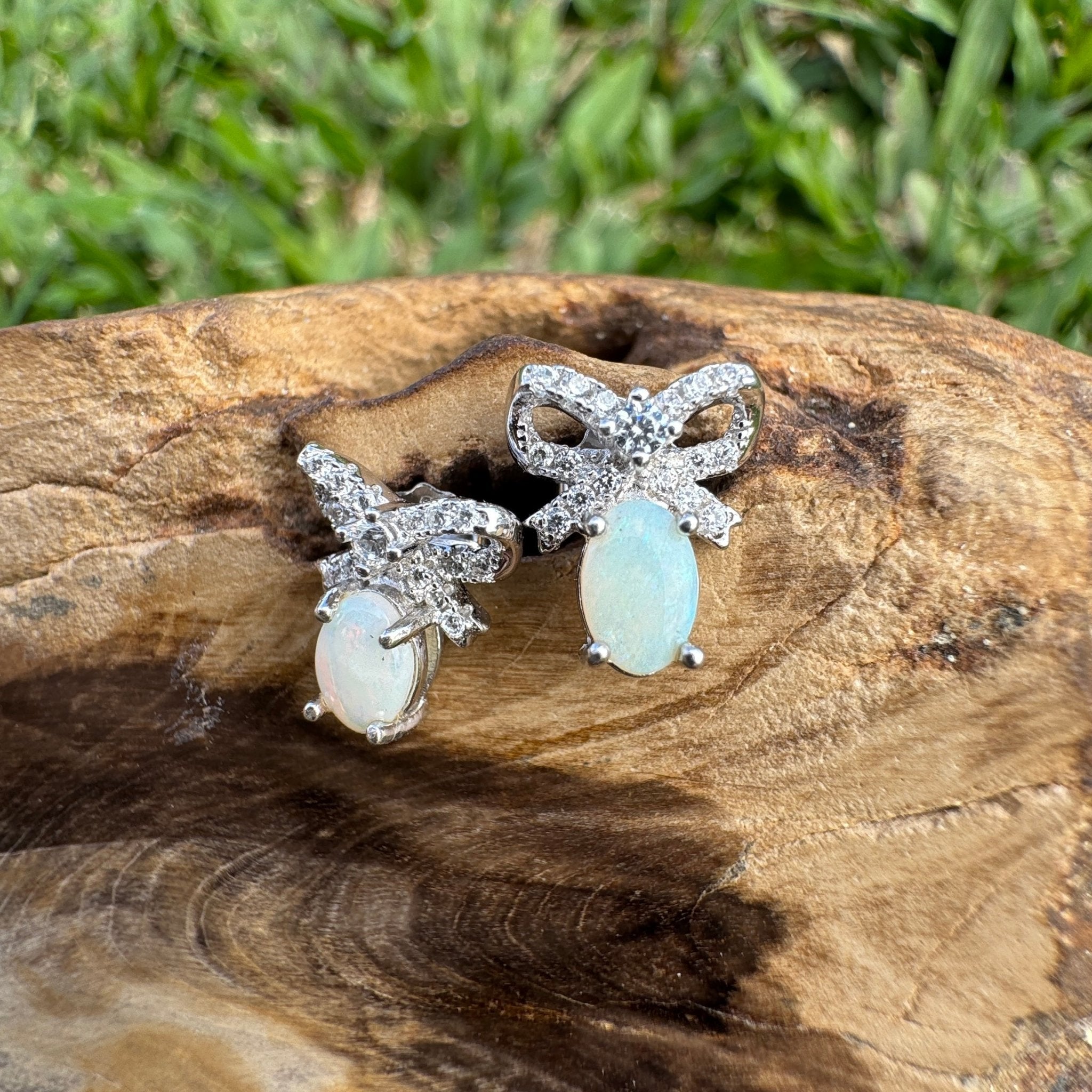 0.8ct Coober Pedy Opal Earrings ~ 'Hinchinbrook Passage' | 925 Sterling Silver | Solid Australian Opal