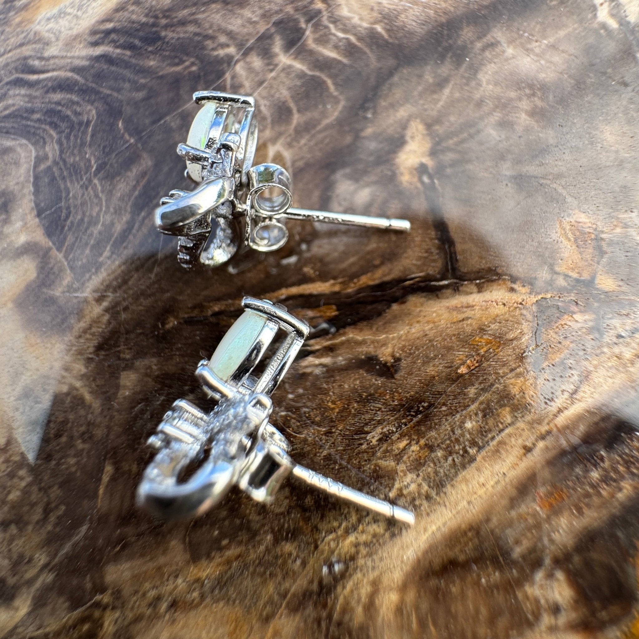 0.8ct Coober Pedy Opal Earrings ~ 'Hinchinbrook Passage' | 925 Sterling Silver | Solid Australian Opal