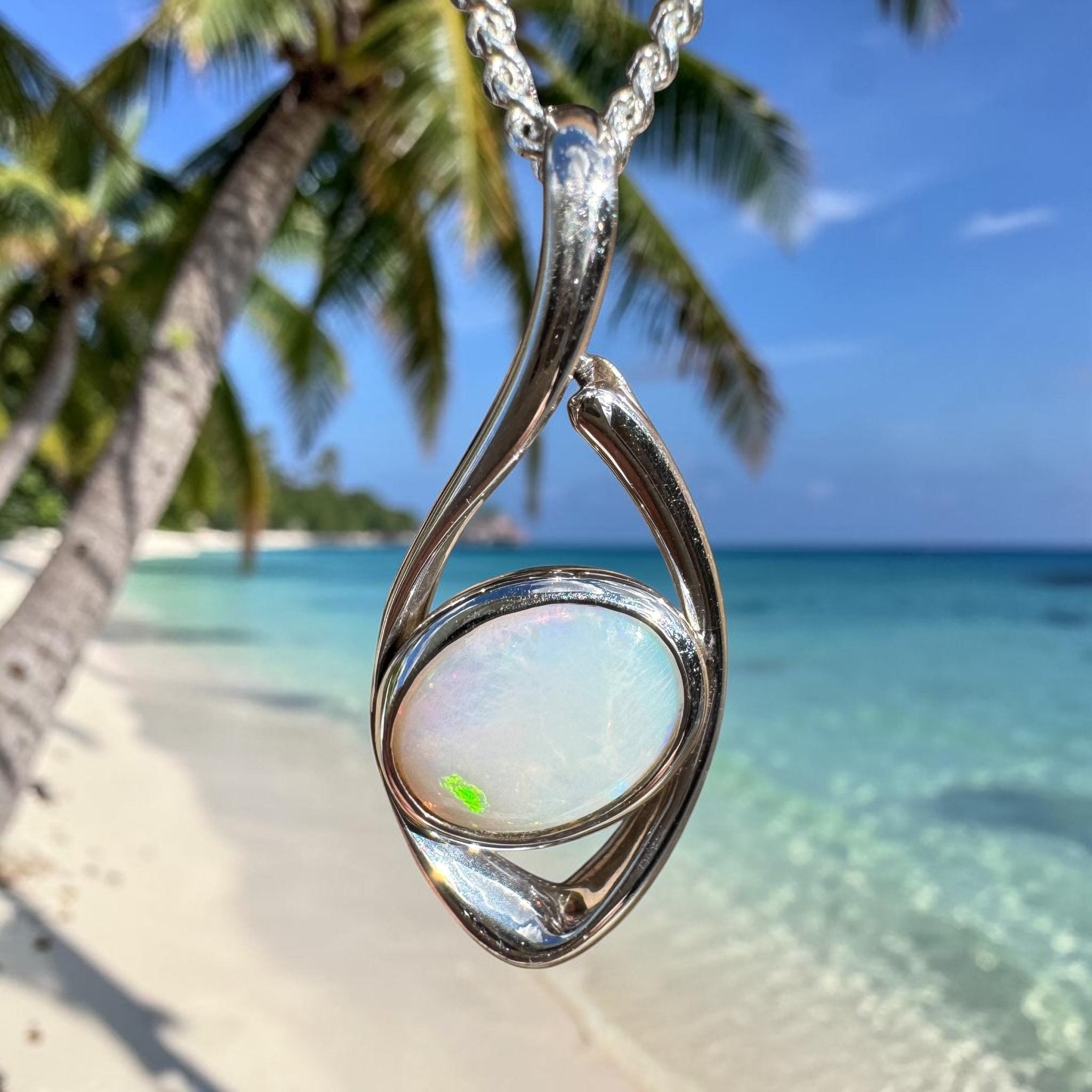 0.8ct Coober Pedy Opal Pendant Necklace ~ 'Kings Canyon Shadow' | 925 Sterling Silver | Solid Australian Opal