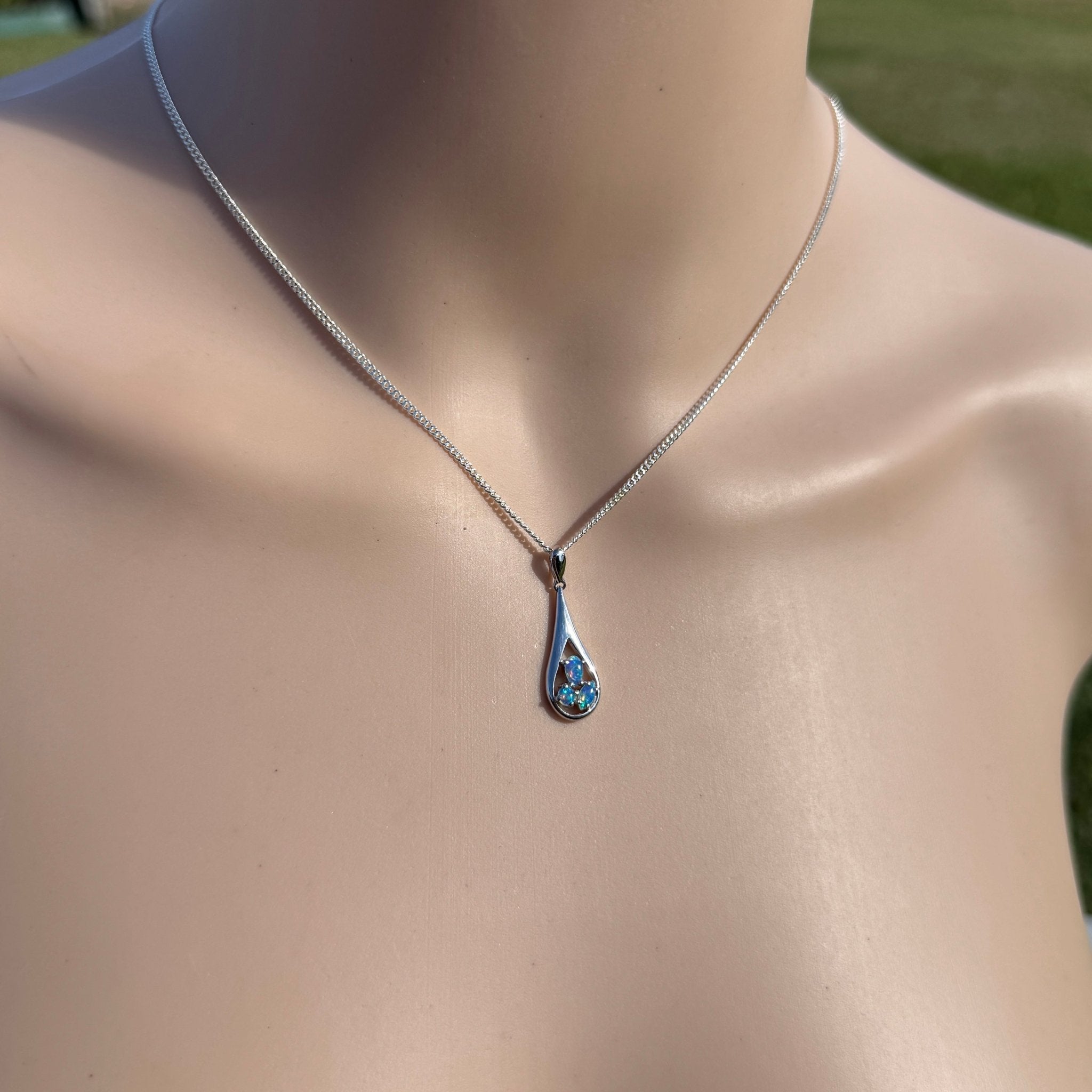 0.8ct Coober Pedy Opal Pendant Necklace ~ 'Quorn Valley Light' | 925 Sterling Silver | Solid Australian Opal