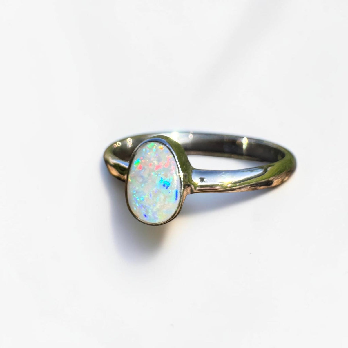 0.8ct Lightning Ridge Opal Ring ~ 'Culburra Ember' | 925 Sterling Silver | Solid Australian Opal