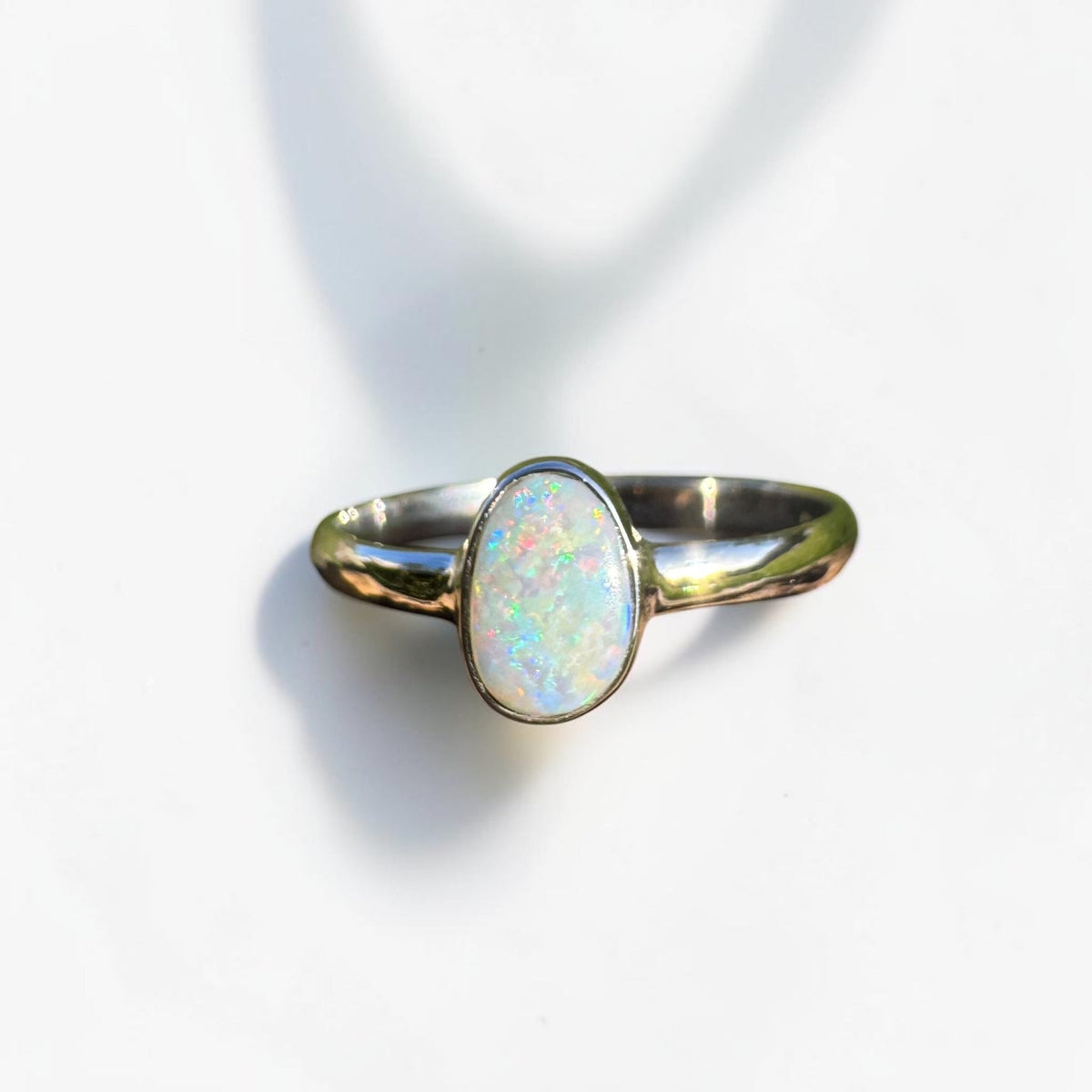 0.8ct Lightning Ridge Opal Ring ~ 'Culburra Ember' | 925 Sterling Silver | Solid Australian Opal