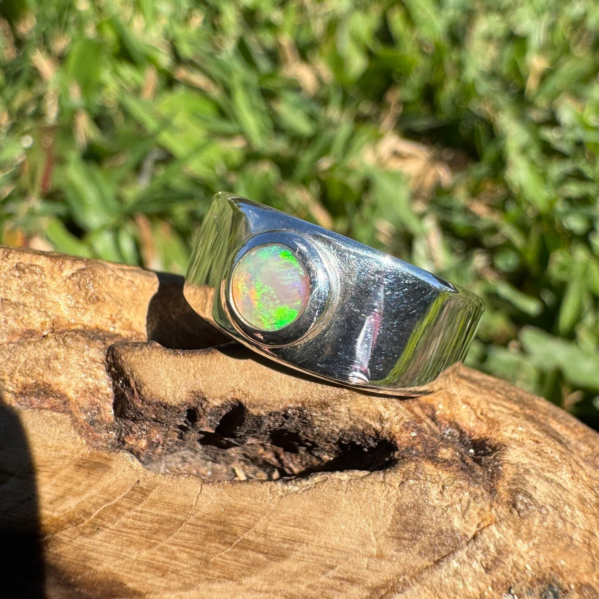 0.8ct Lightning Ridge Opal Ring ~ 'Esperance Blue' | 925 Sterling Silver | Solid Australian Opal