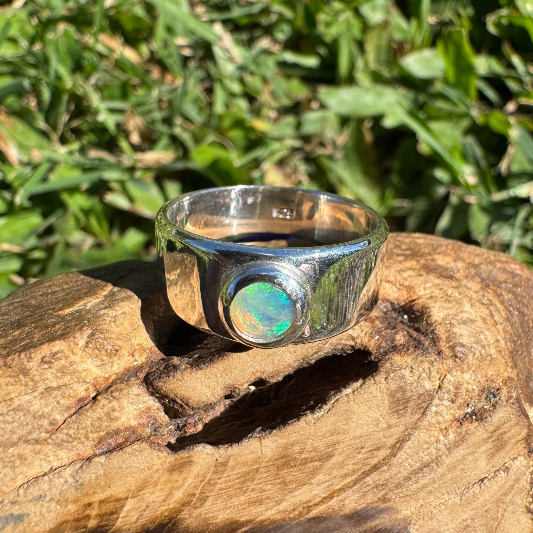 0.8ct Lightning Ridge Opal Ring ~ 'Esperance Blue' | 925 Sterling Silver | Solid Australian Opal