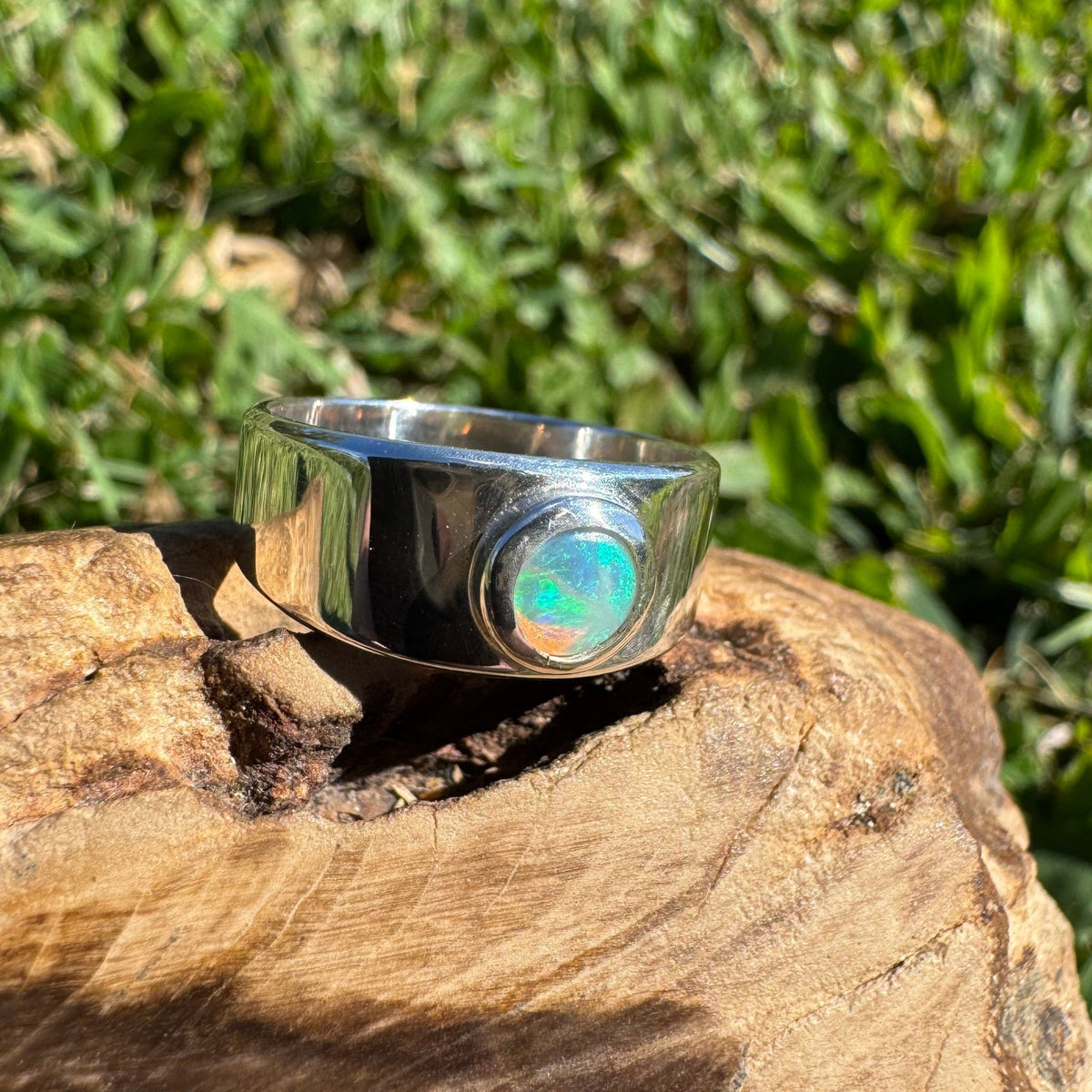 0.8ct Lightning Ridge Opal Ring ~ 'Esperance Blue' | 925 Sterling Silver | Solid Australian Opal