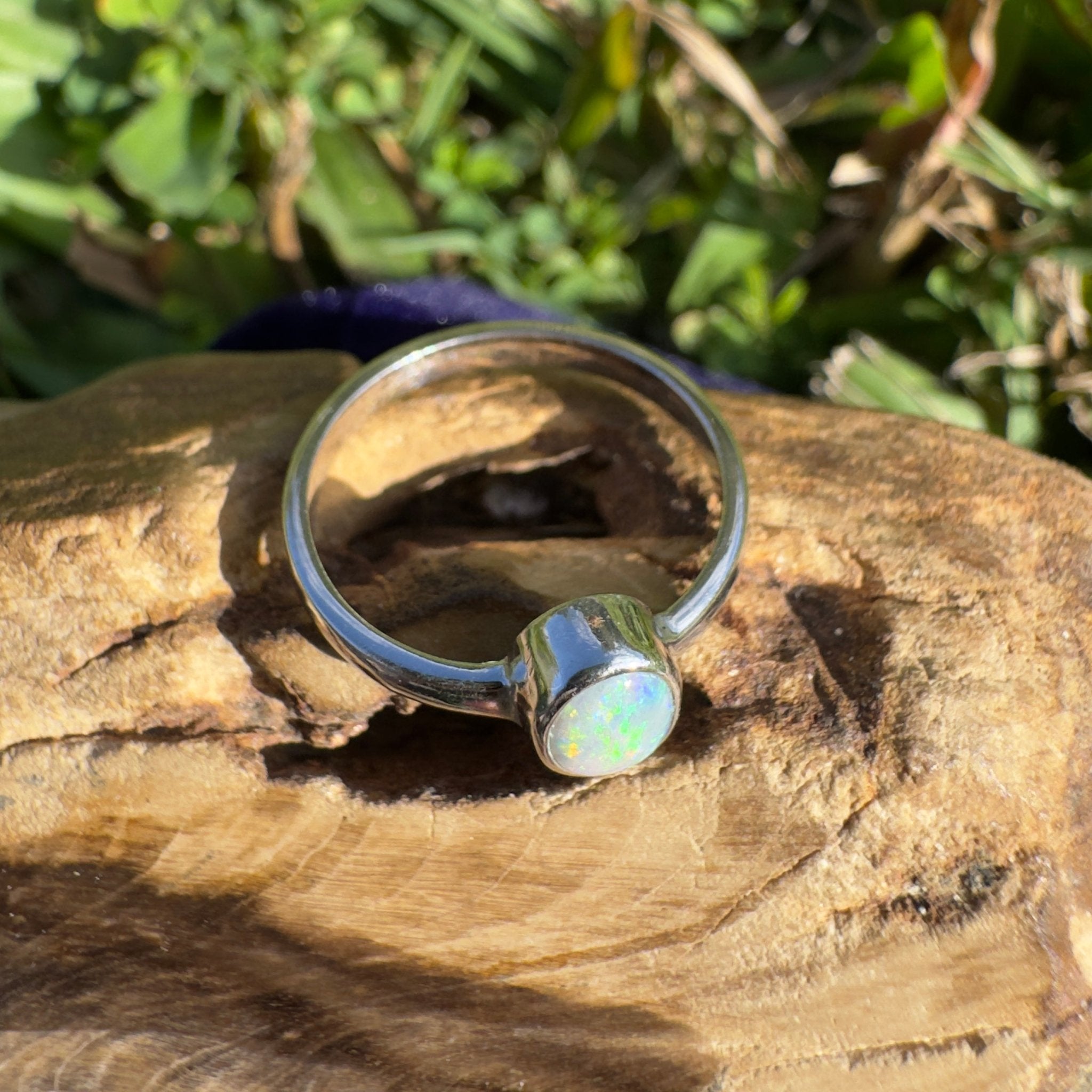 0.8ct Lightning Ridge Opal Ring ~ 'Jervis Bay Ember' | 925 Sterling Silver | Solid Australian Opal