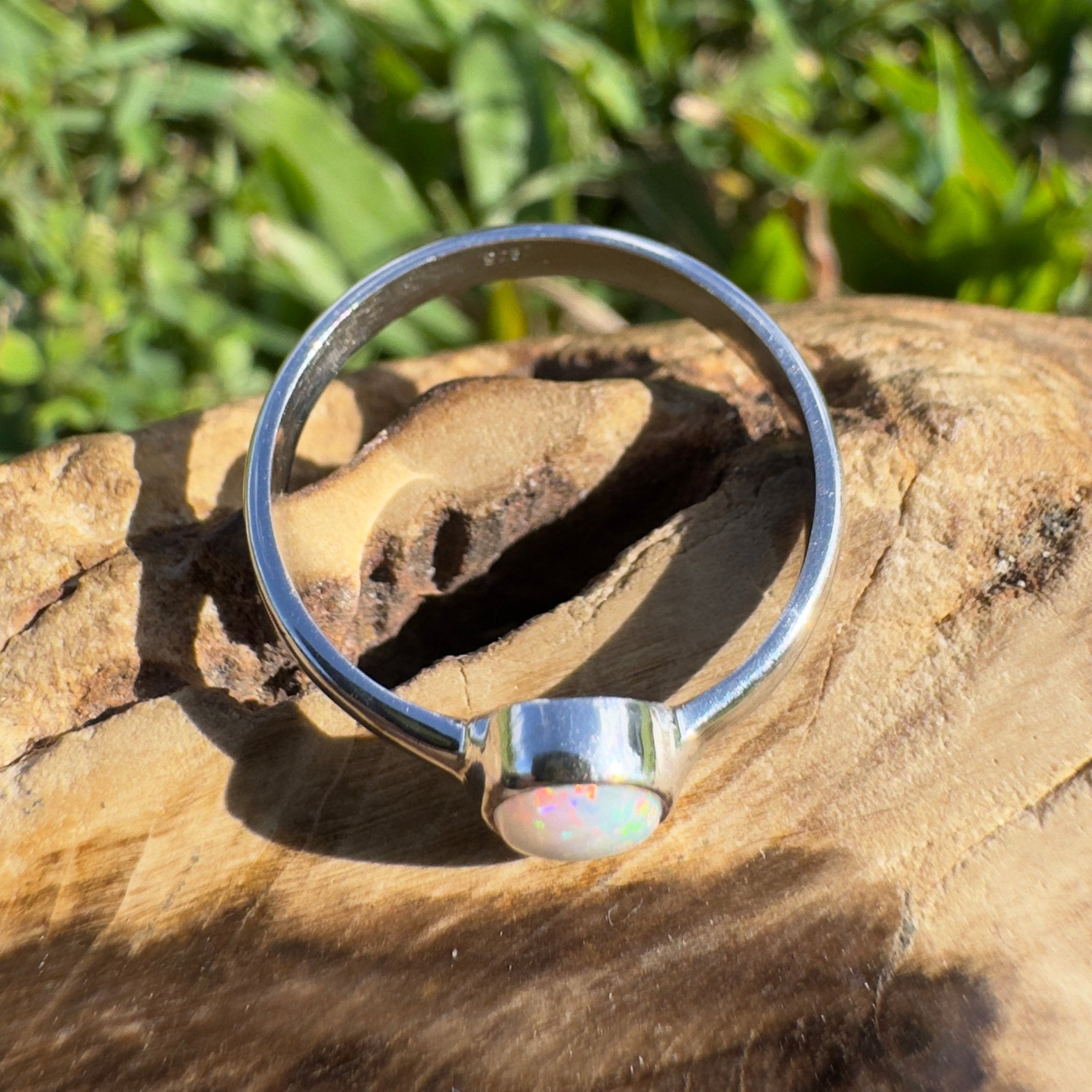 0.8ct Lightning Ridge Opal Ring ~ 'Karijini Spark' | 925 Sterling Silver | Solid Australian Opal