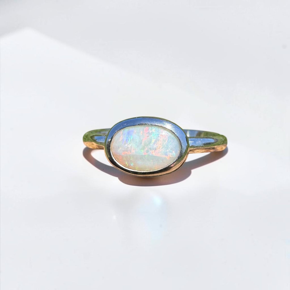 0.8ct Mintabie Opal Ring ~ 'Beltana Firetide' | 925 Sterling Silver | Solid Australian Opal