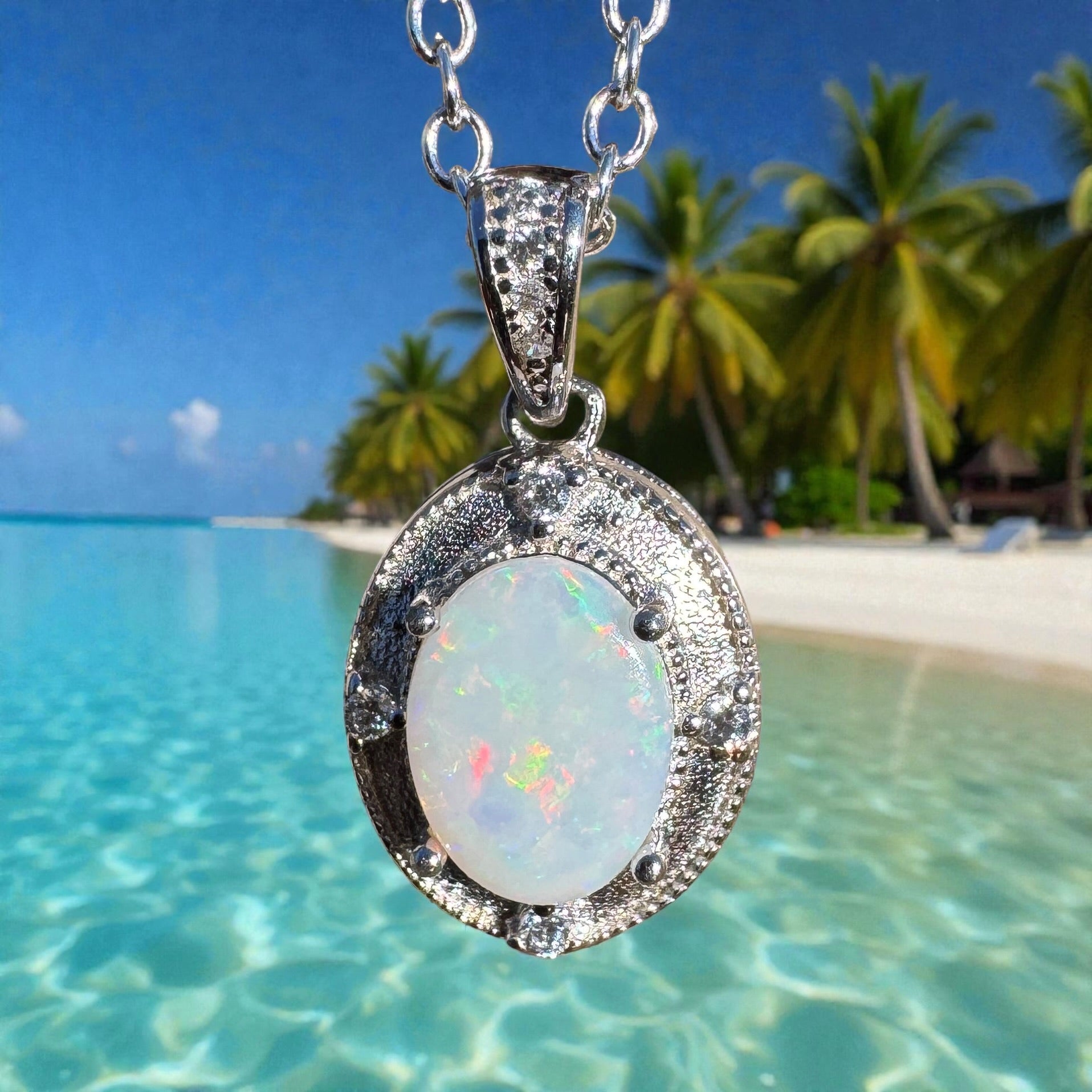 0.9ct Coober Pedy Opal Pendant Necklace ~ 'Budderoo Glow' | 925 Sterling Silver | Solid Australian Opal
